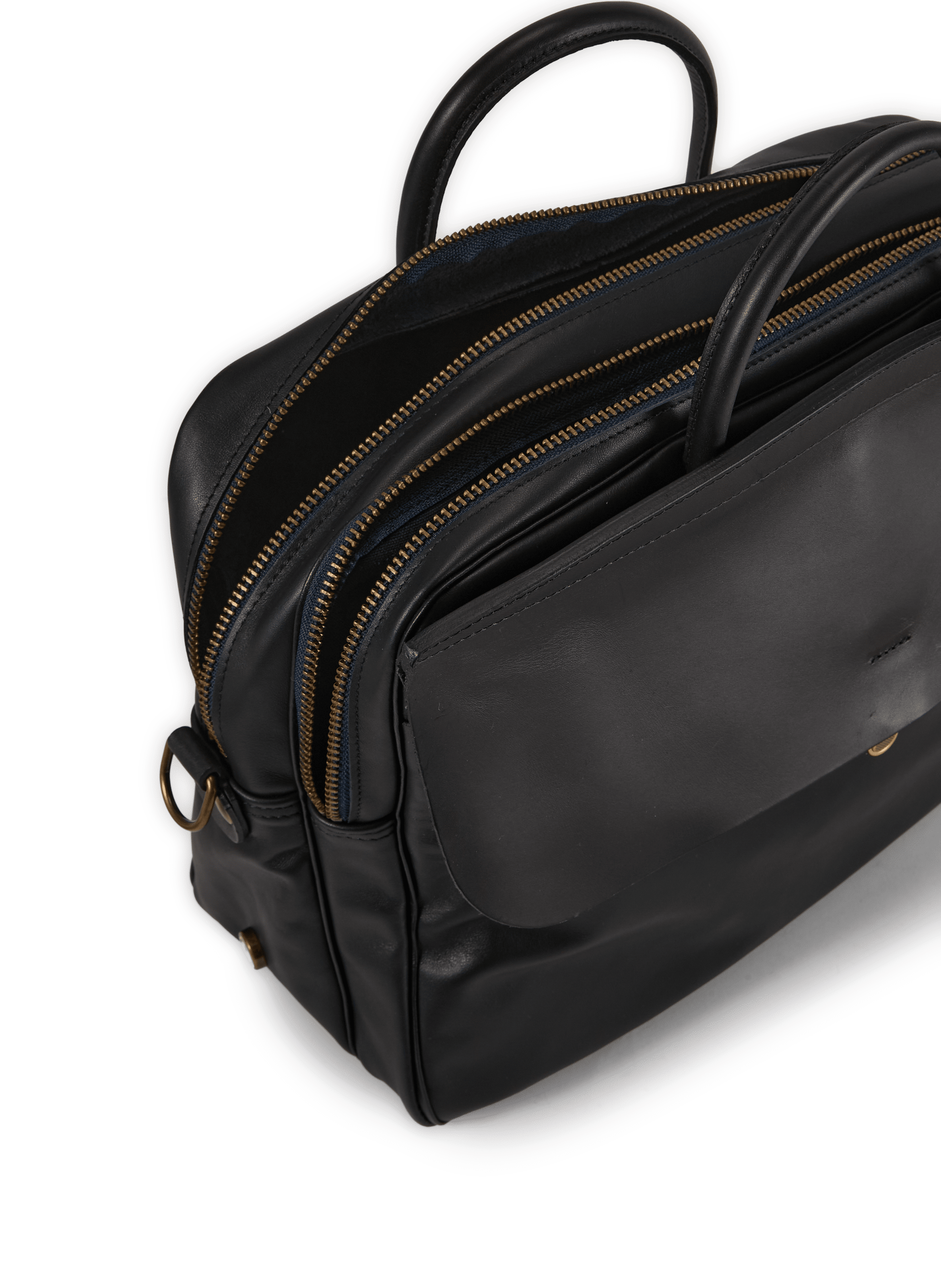 Zeppo cowhide leather business bag BLEU DE CHAUFFE Black