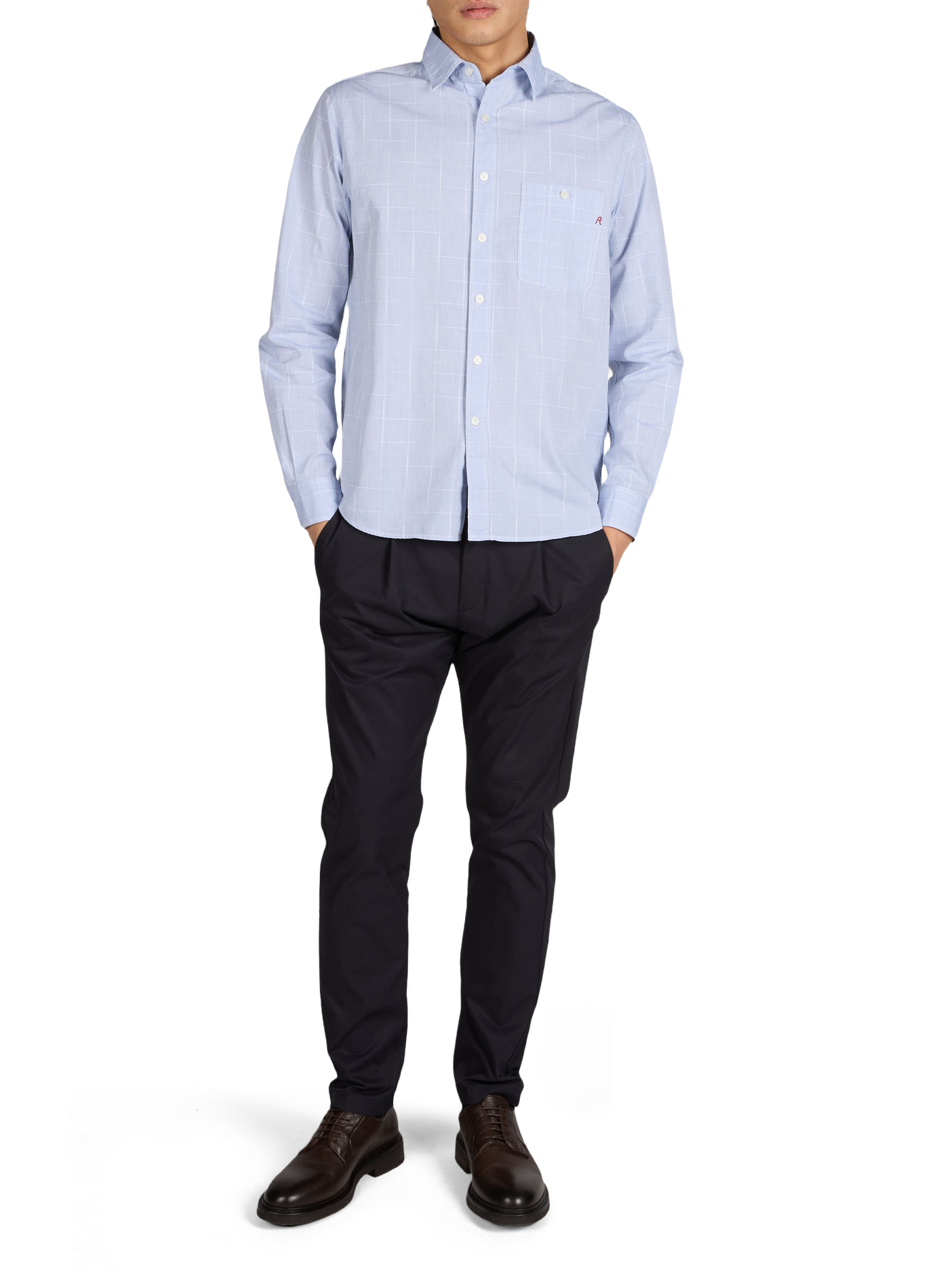 Classic checkered cotton shirt REPLAY Blue