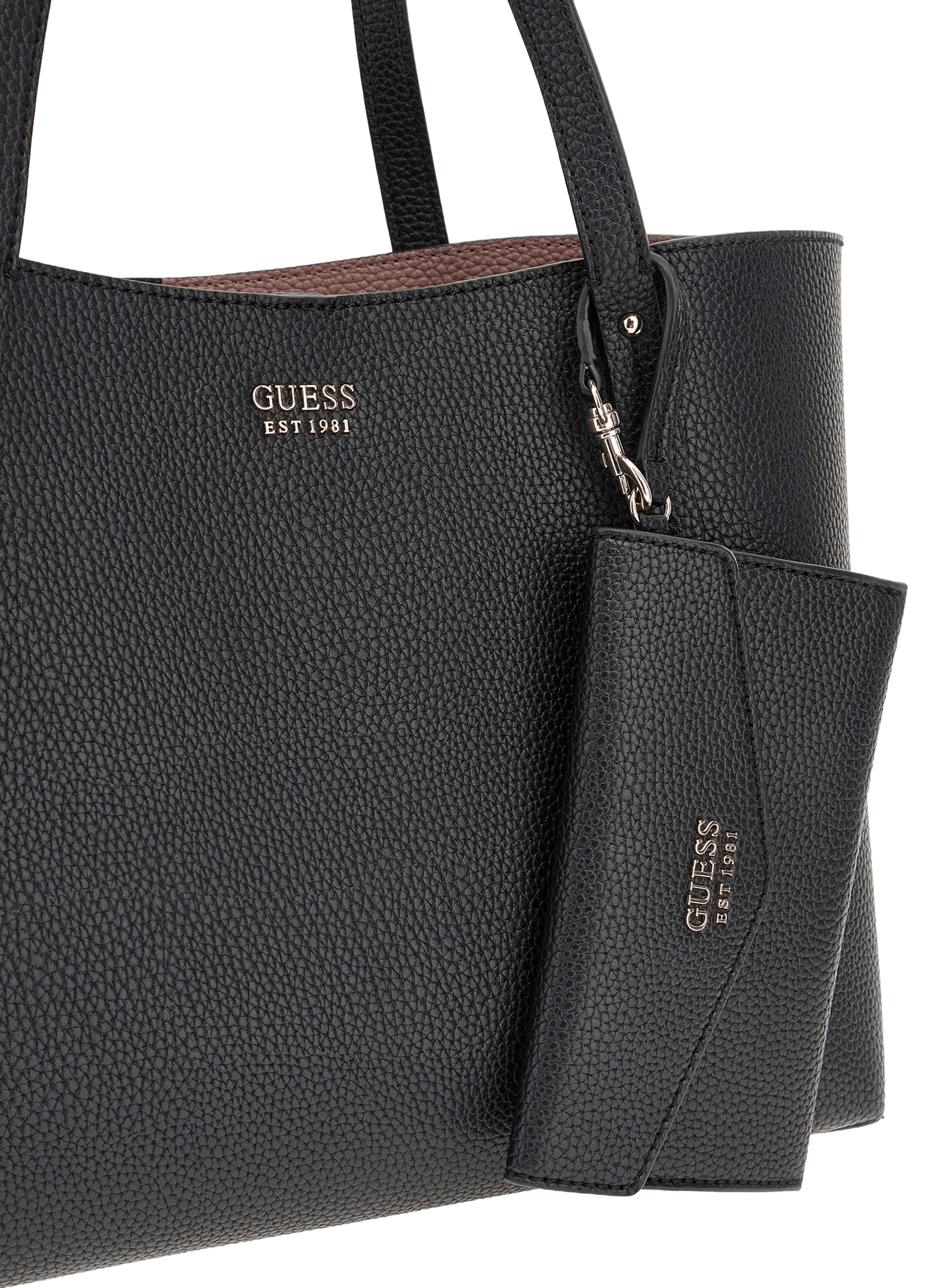Brenton grained tote bag with pouch GUESS Black