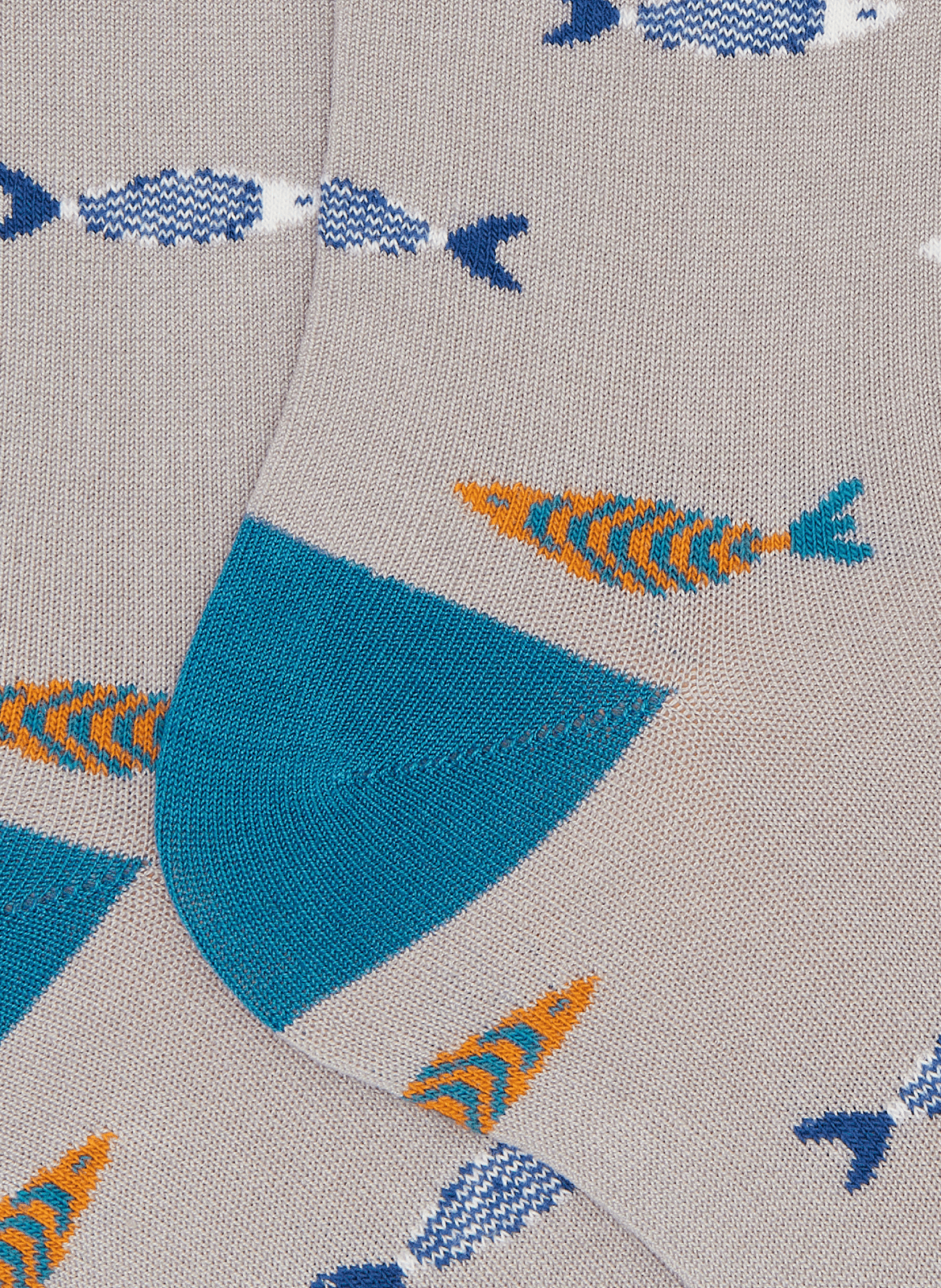 Mid-calf fish patterned cotton blend socks DORÉ DORÉ Grey