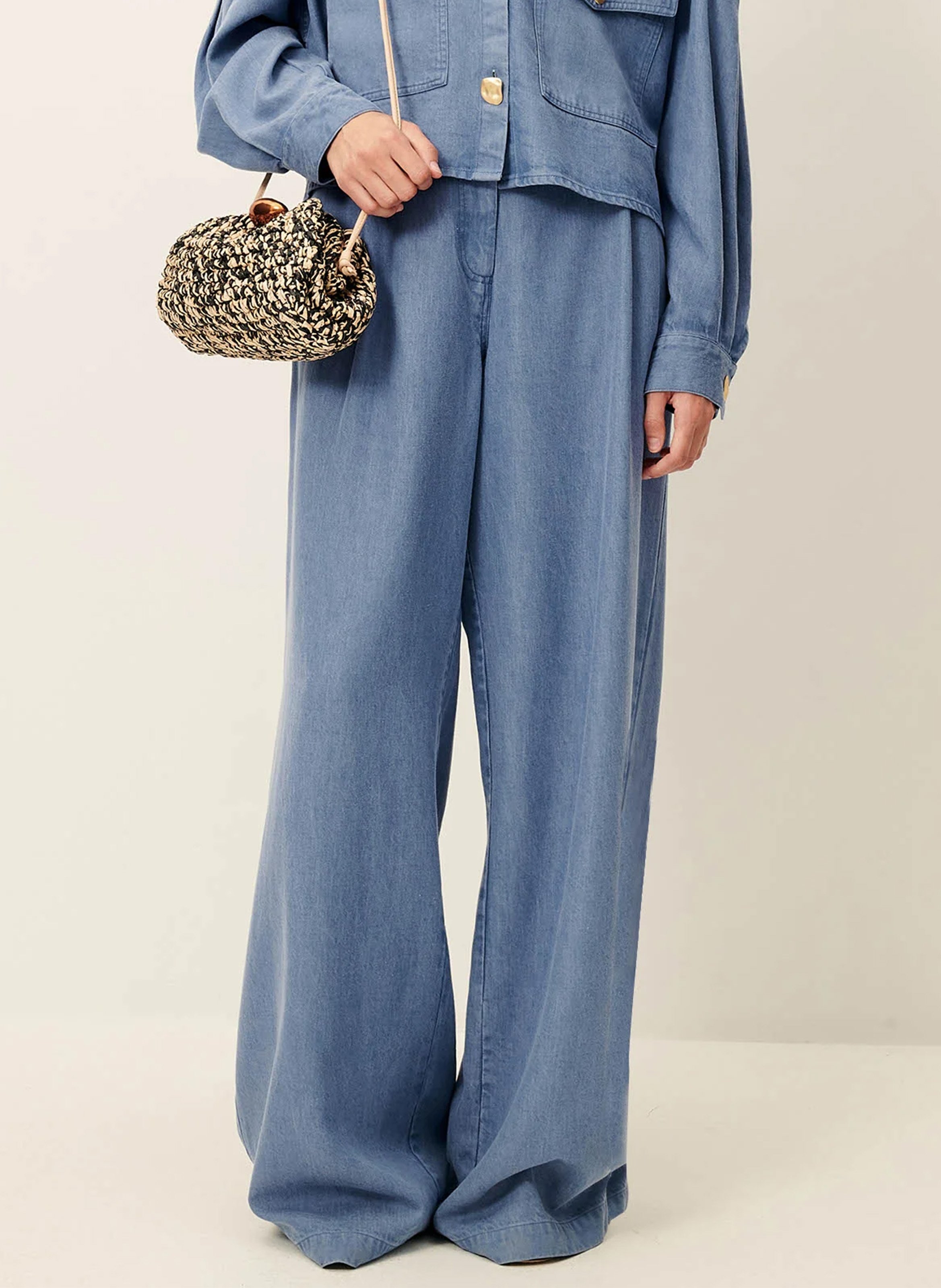 Pantalon large taille haute provenco blue SESSUN Bleu