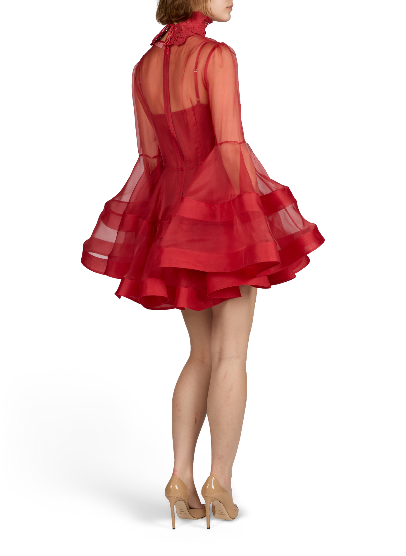 Robe courte Rebellion Lanterne en soie ZIMMERMANN Rouge