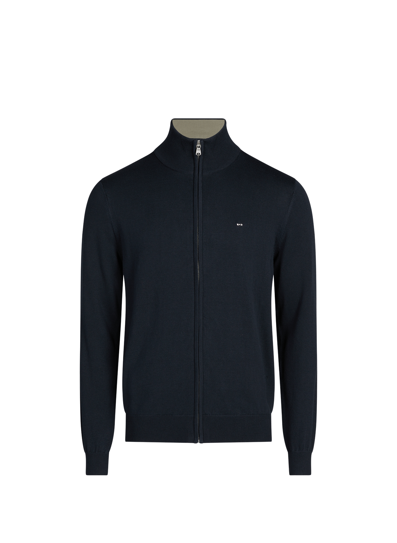 Gilet droit zippé en coton EDEN PARK Bleu