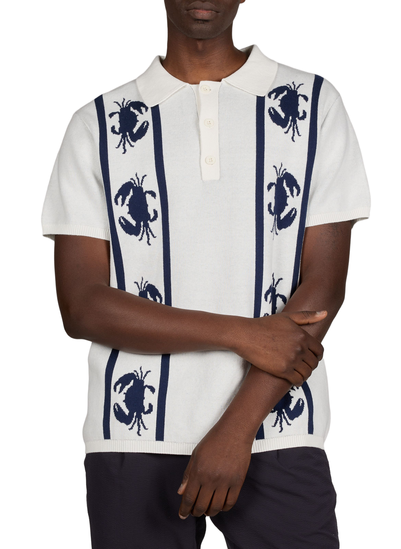 Polo Chapu Crabs à manches courtes en coton MAISON LABICHE Beige