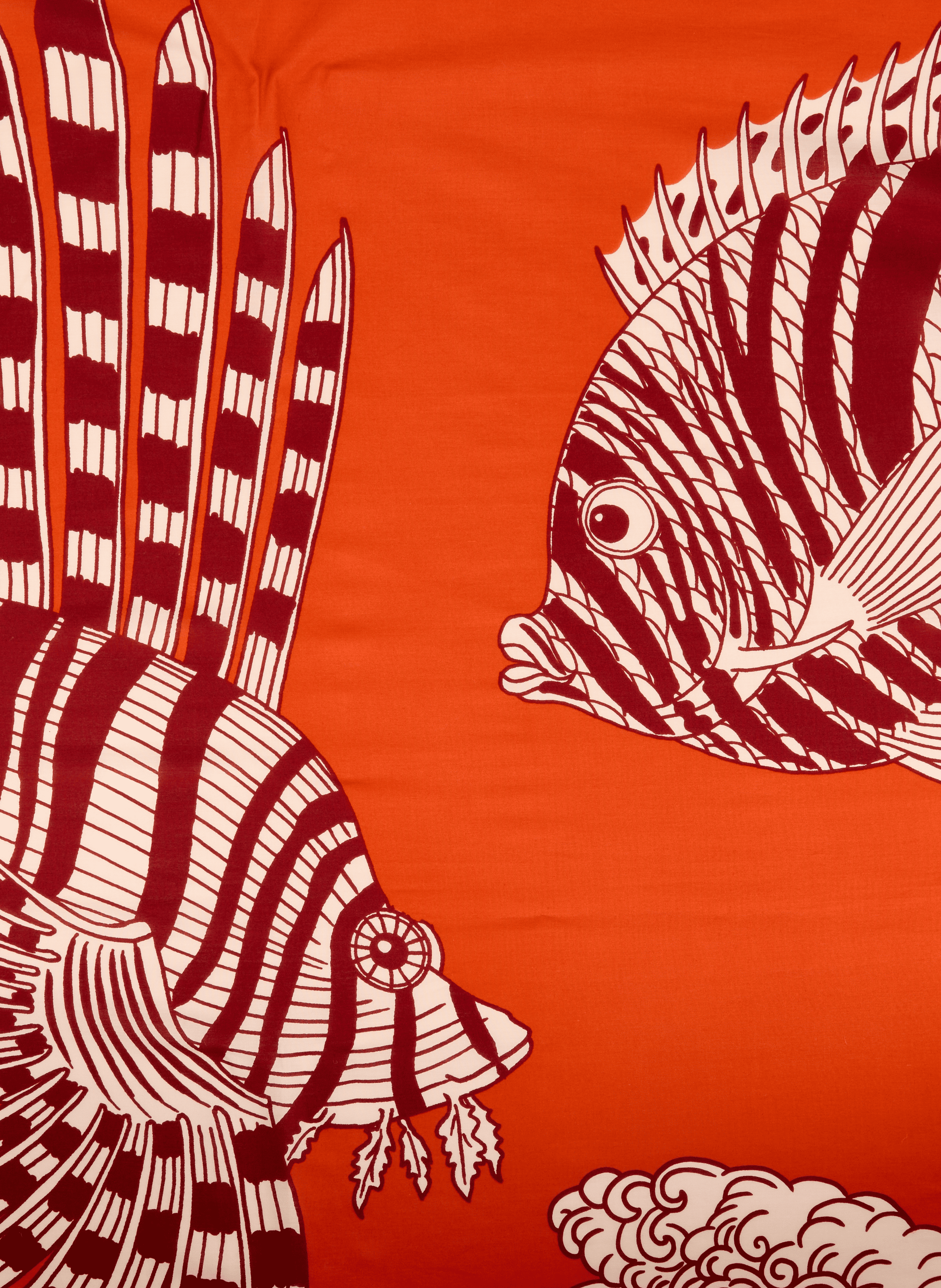 Foulard imprimé en coton mélangé INOUITOOSH Orange