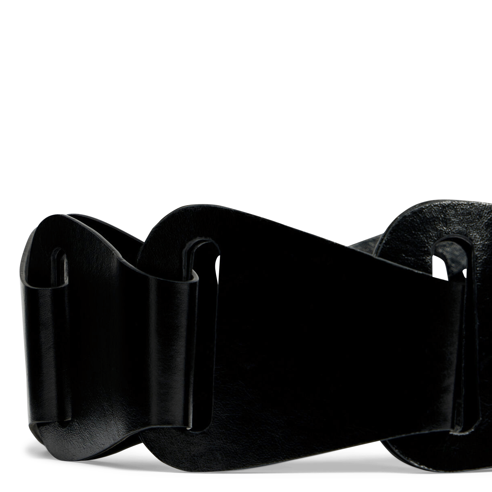 Ceinture large en cuir origami IRO Noir