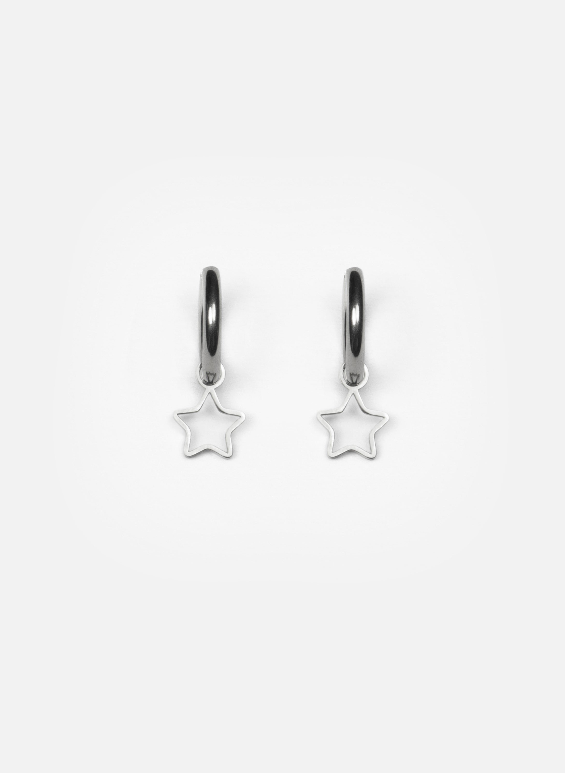 Boucles d'oreille en acier inoxydable argenté KURAGE GINZA Argent