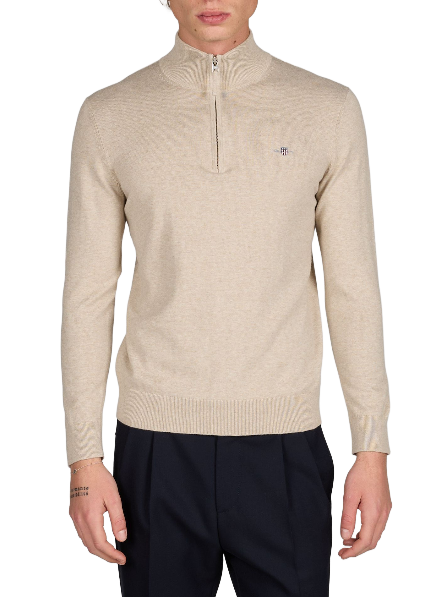 Funnel neck half-zip jumper GANT Beige
