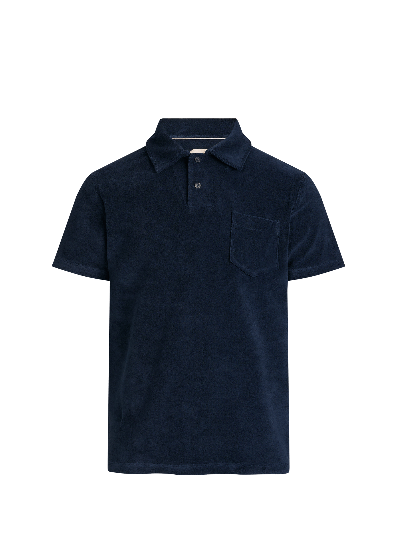 Polo manches courtes en tissu éponge de coton mélangé AURELIEN Bleu