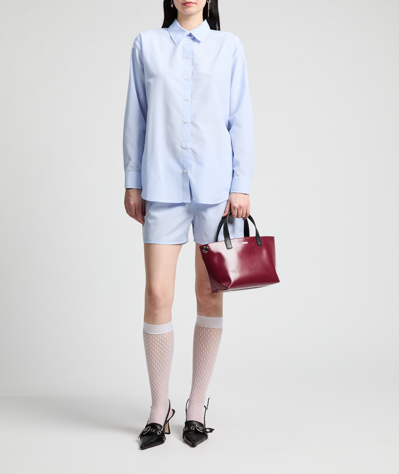 Short rayé en coton mélangé SAISON 1865 Bleu