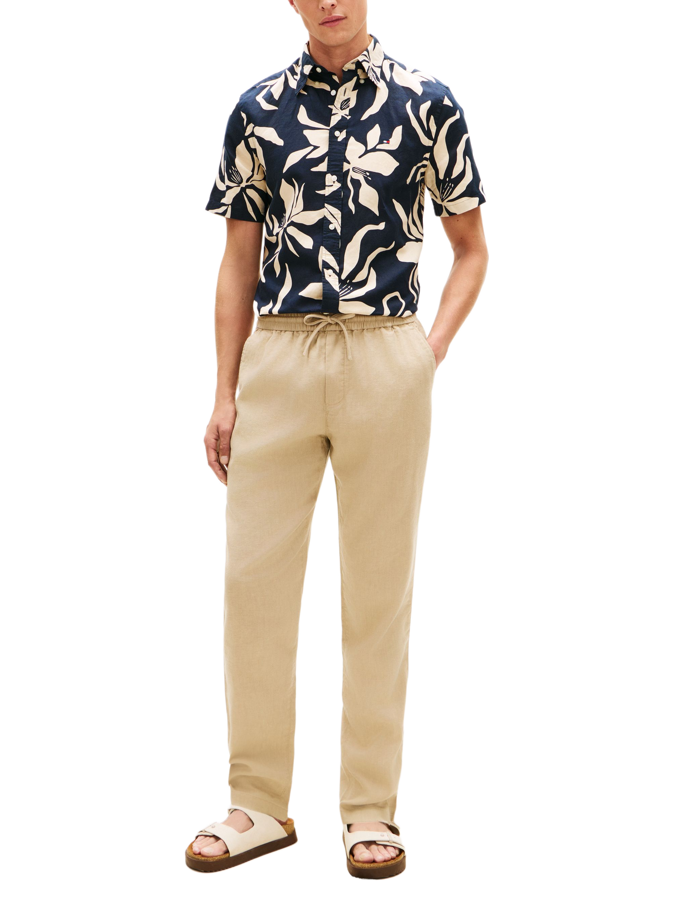 Chino fuselé Harlem en lin mélangé TOMMY HILFIGER Kaki