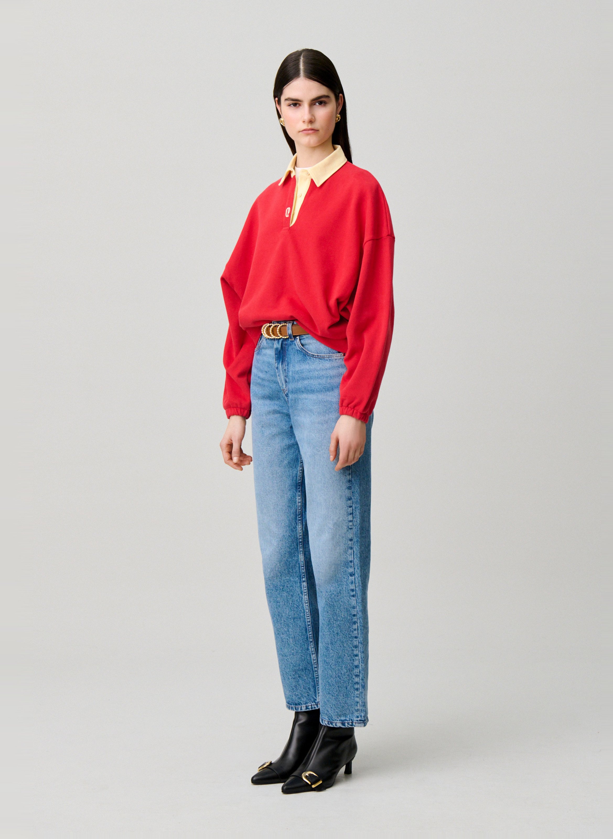 Sweat oversize en coton CLAUDIE PIERLOT Rouge