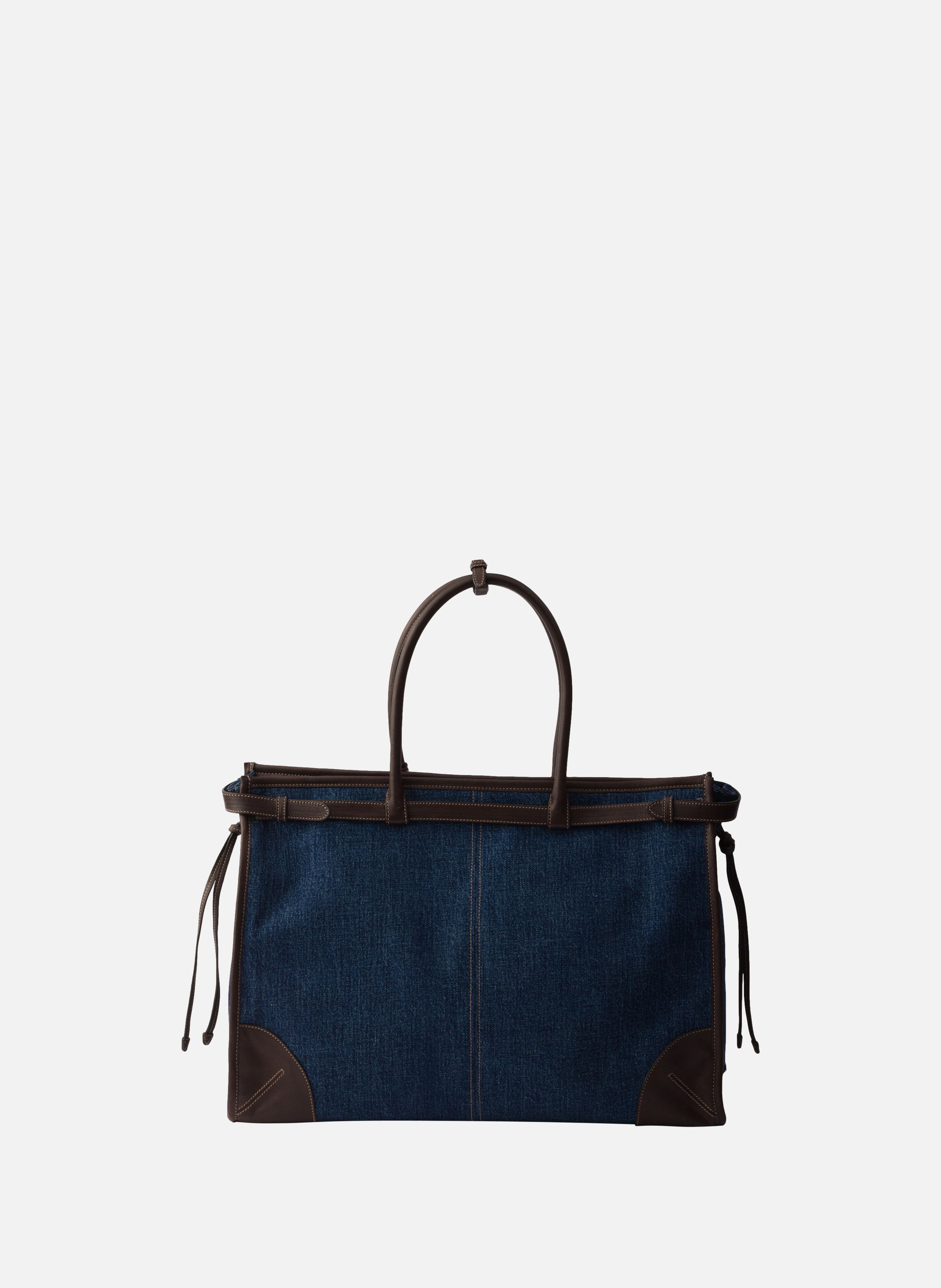 Cabas prada bonnie en denim et cuir PRADA Bleu