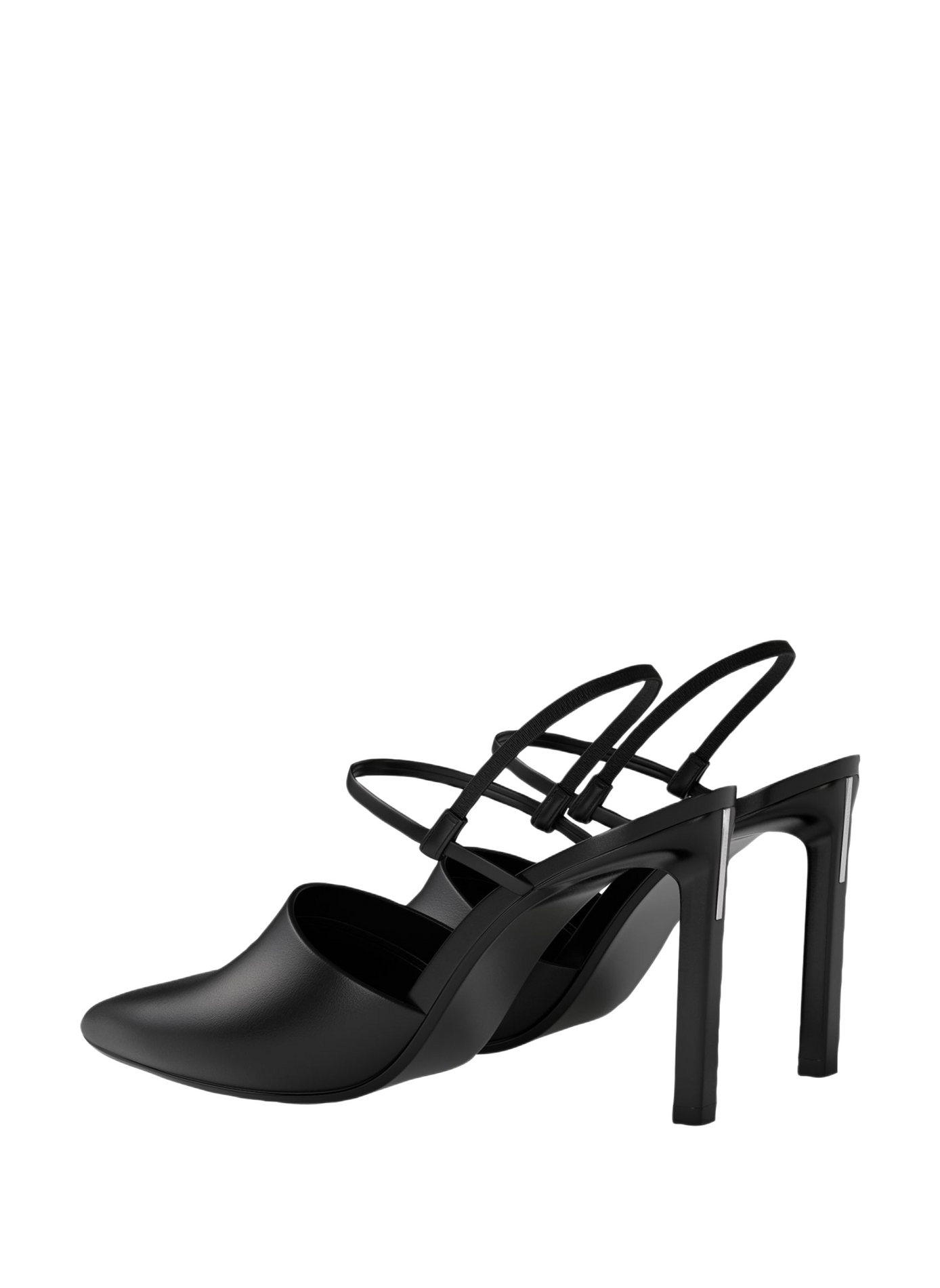 Escarpins à brides élastiquées en cuir CALVIN KLEIN Noir