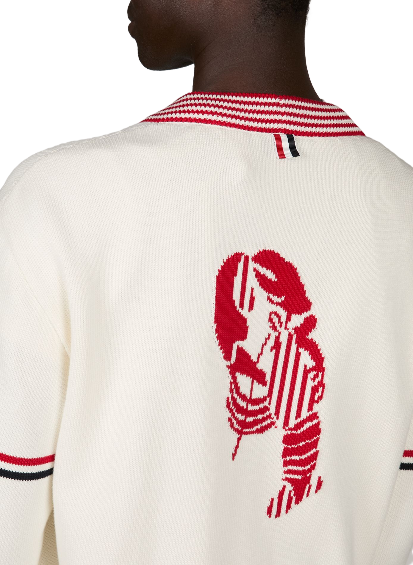 Straight cotton knit cardigan THOM BROWNE White