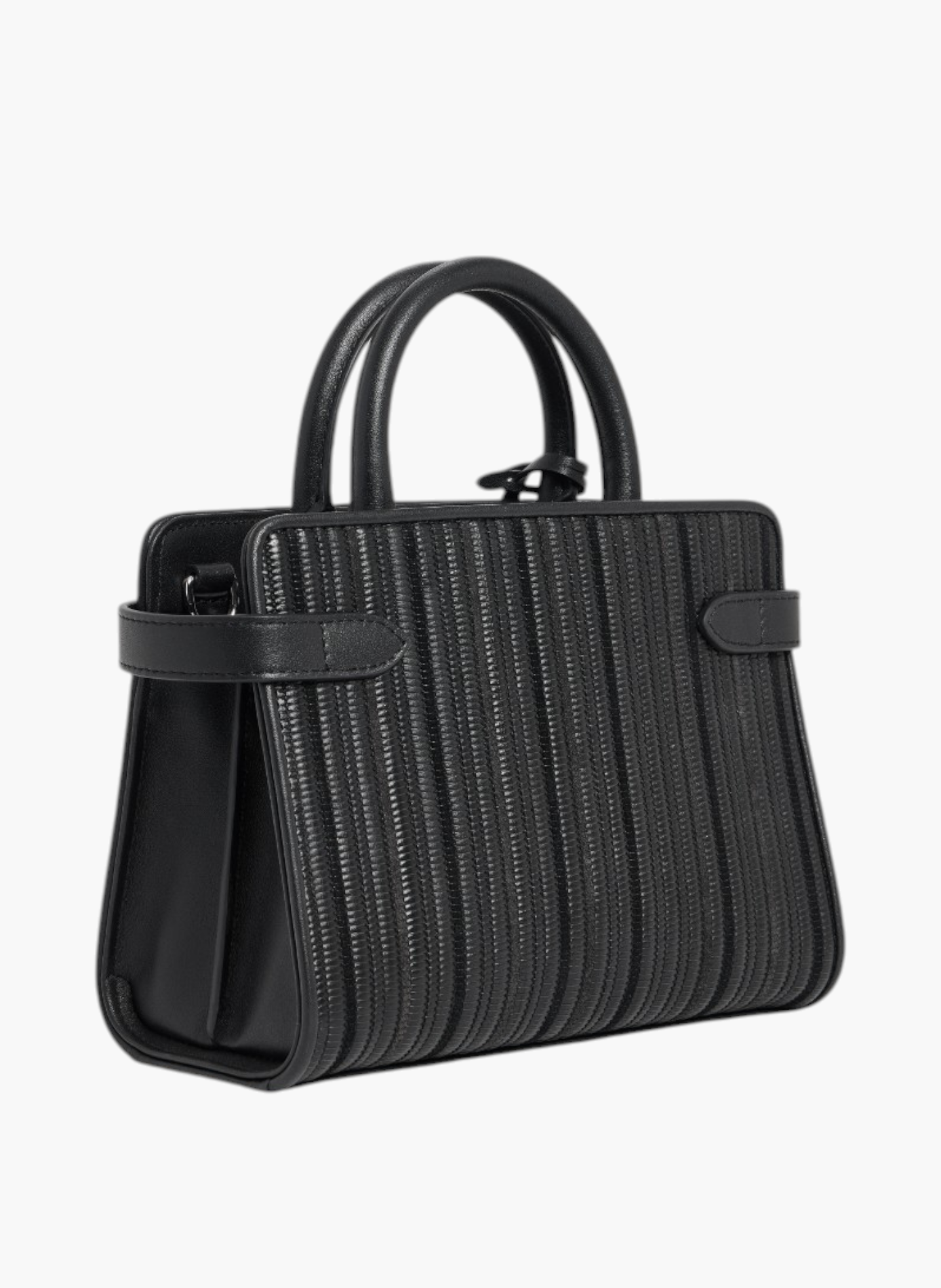 Petit sac à main emilie en cuir tressé réemployé LE TANNEUR Noir