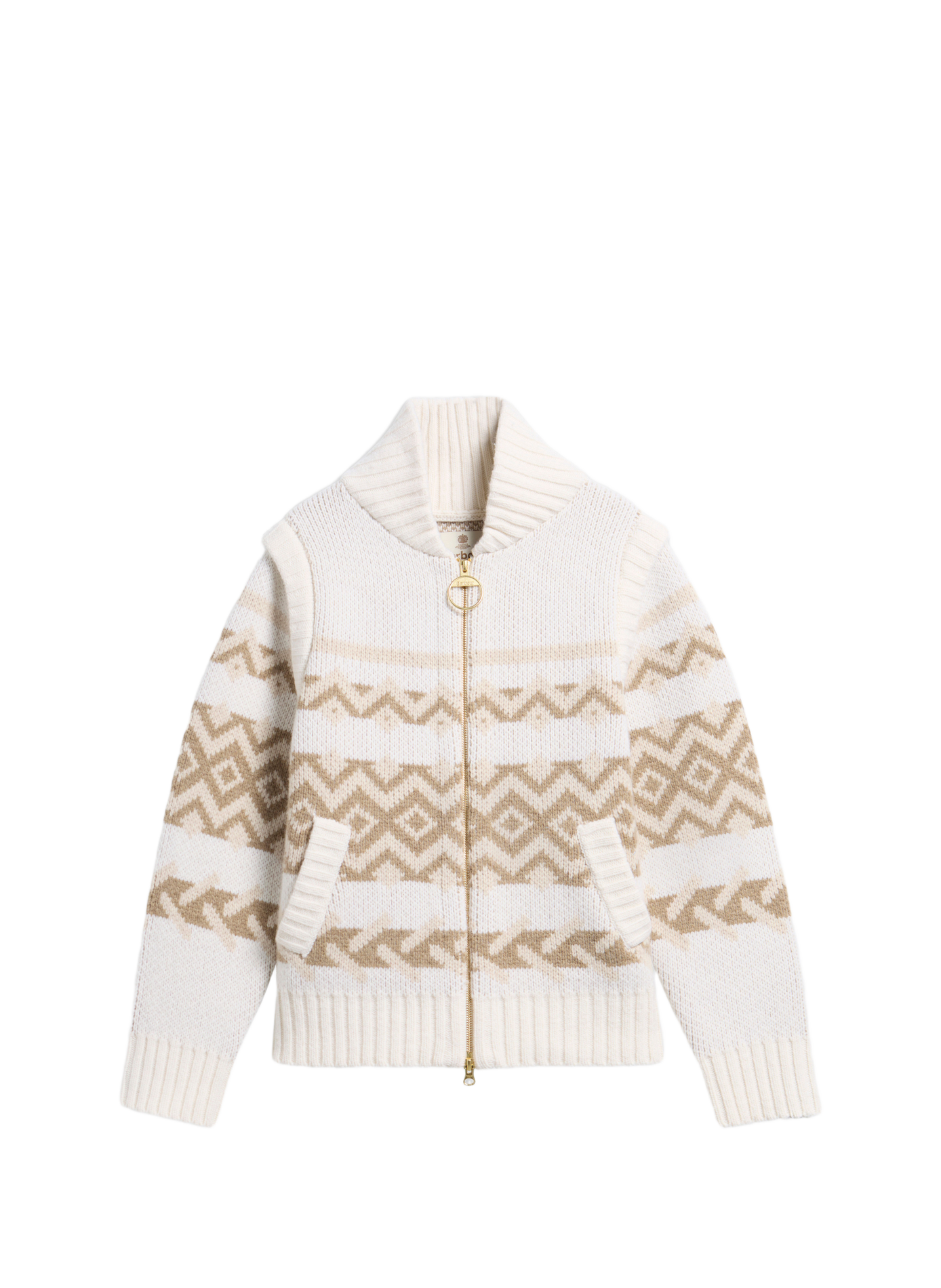 Gilet col montant en laine mélangée BARBOUR Multicolore