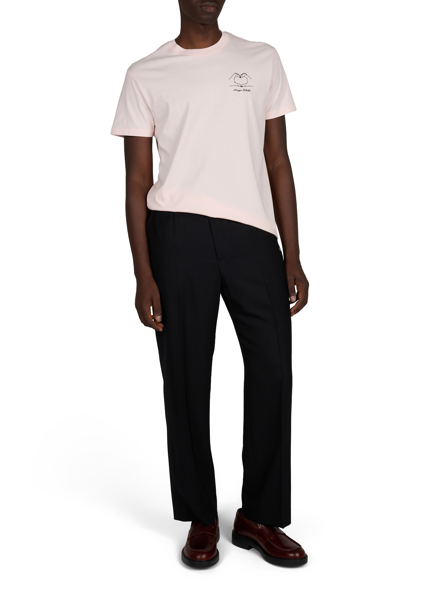Tee-shirt uni à broderie MAISON LABICHE Rose