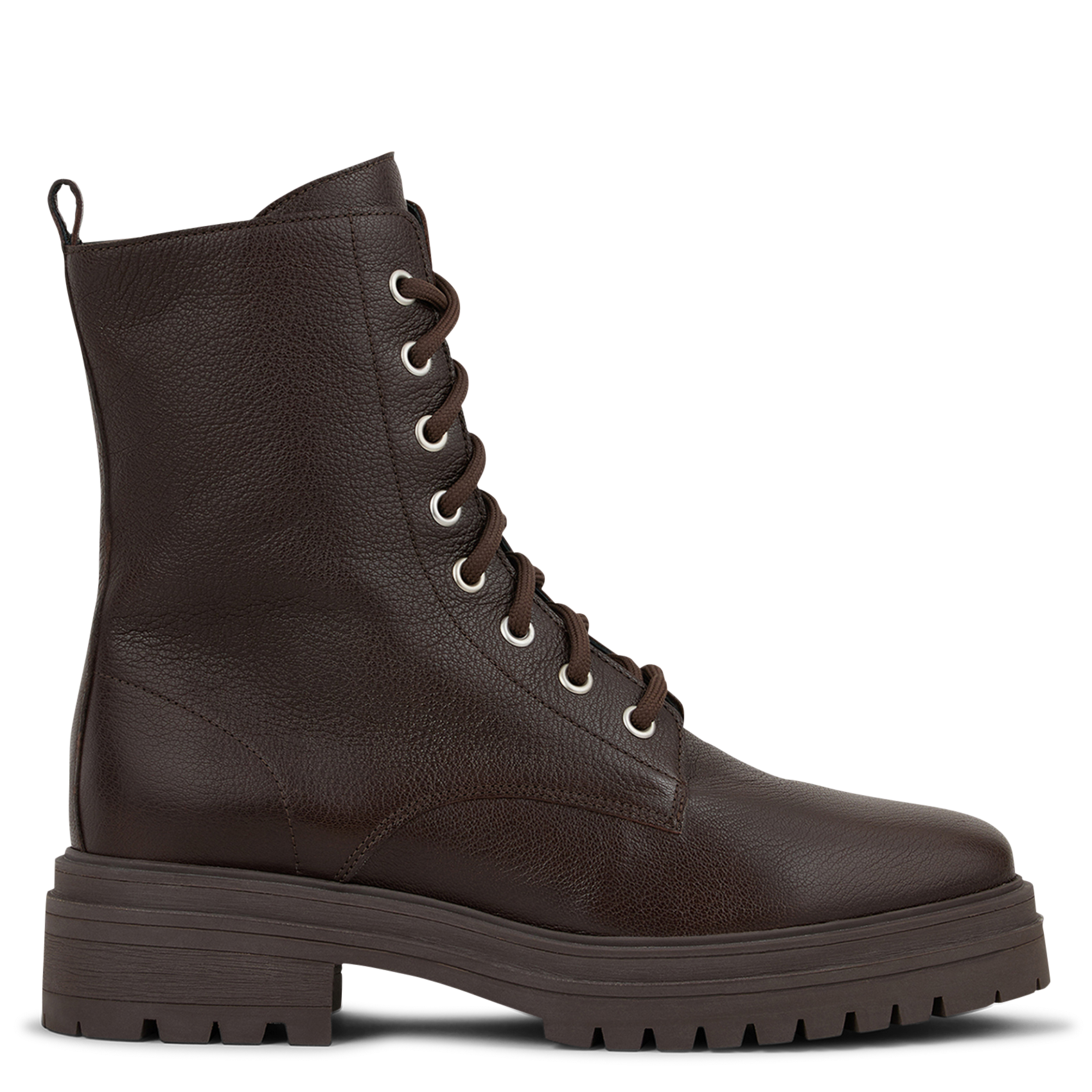 Bottines unies à lacets en cuir comy BA&SH Marron