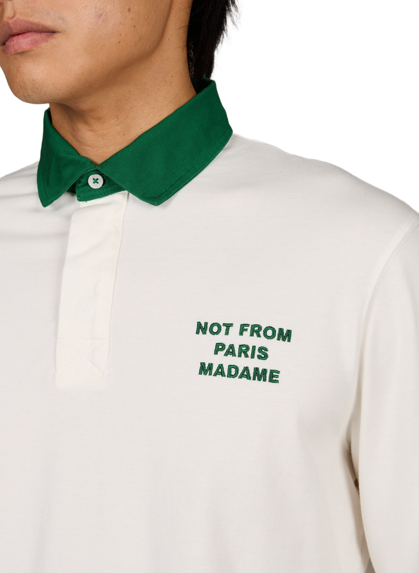 Straight polo with embroidered logo in cotton DROLE DE MONSIEUR White