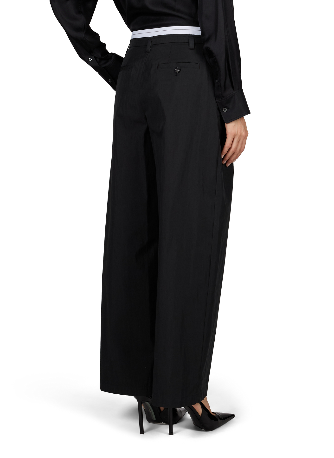 Plain high-waisted wide-leg trousers ALEXANDER WANG Black