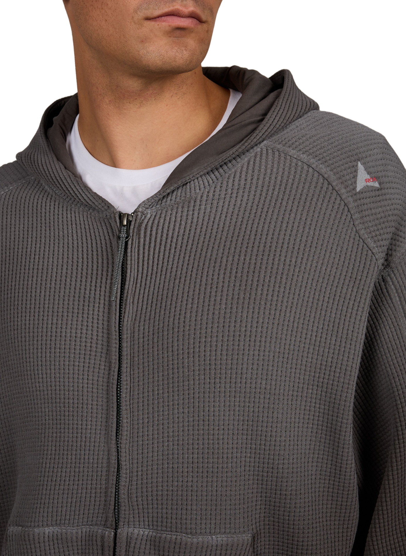 Oversized Bee Sun embossed cotton sweatshirt ROA Grey