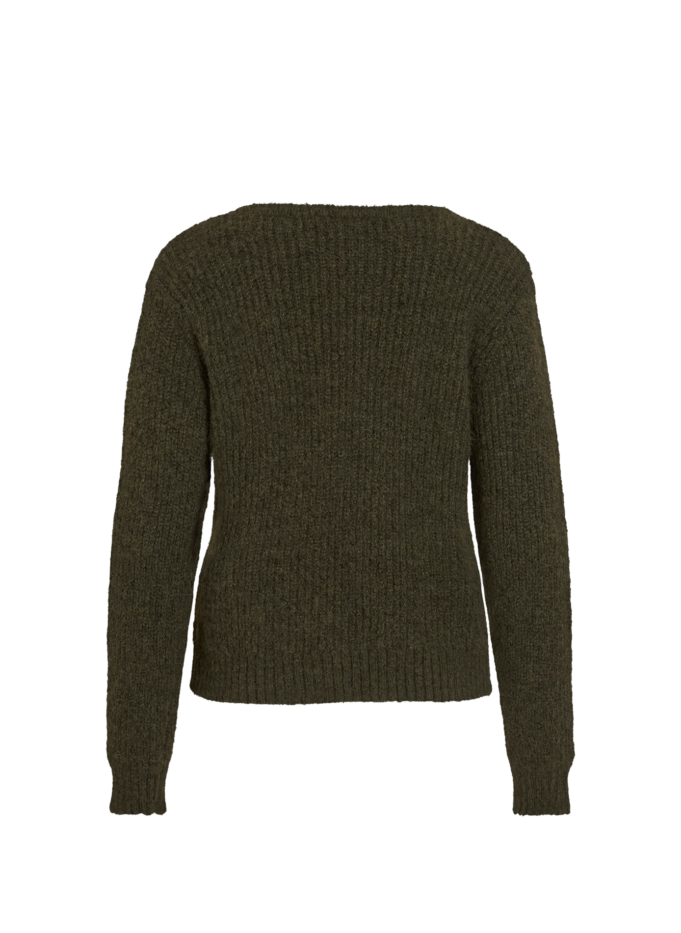 Plain V-neck sweater with metallic detail VILA Khaki