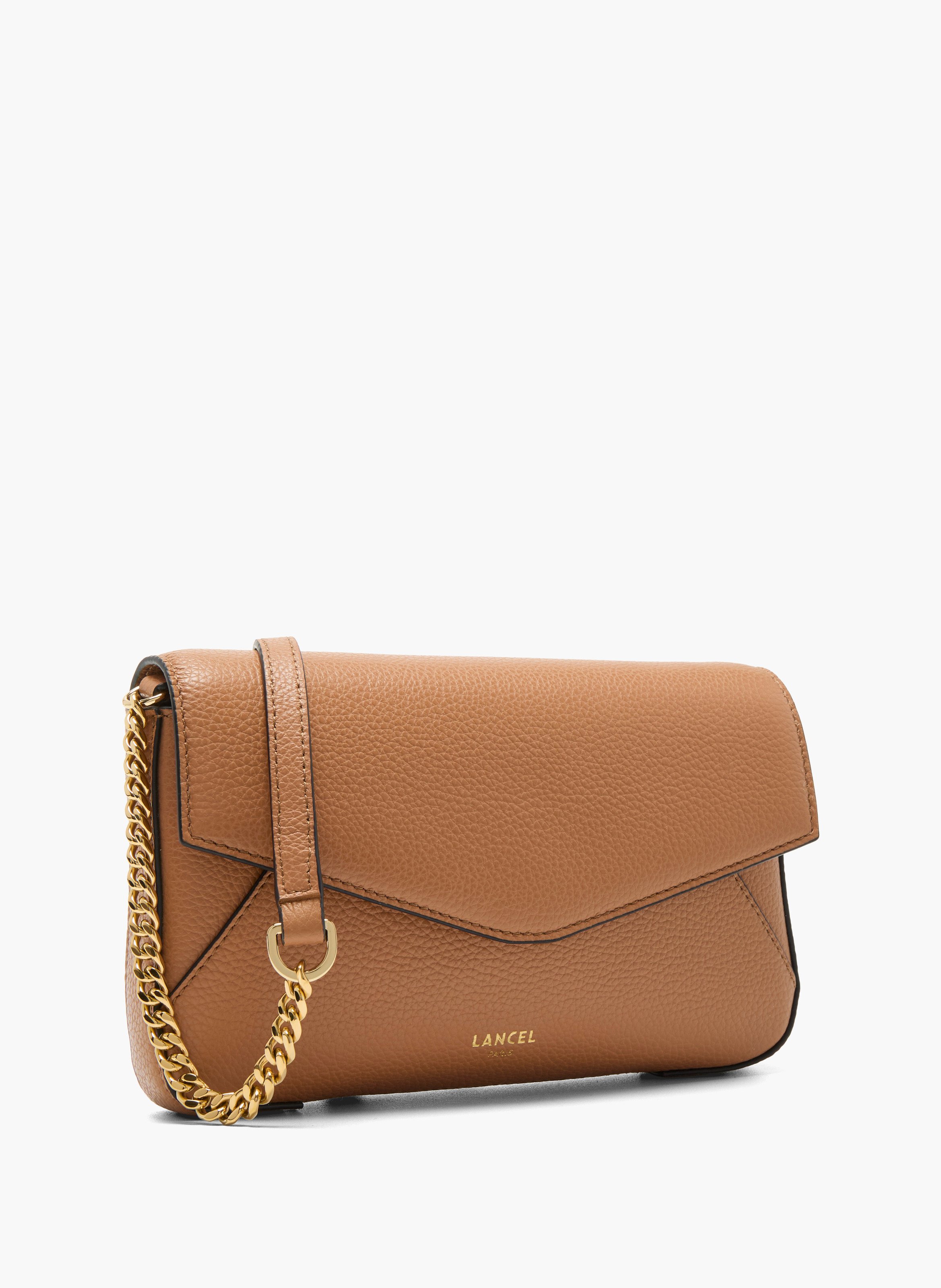 Pochette chaine avec porte-cartes amovible enveloppe de lancel en cuir LANCEL Marron