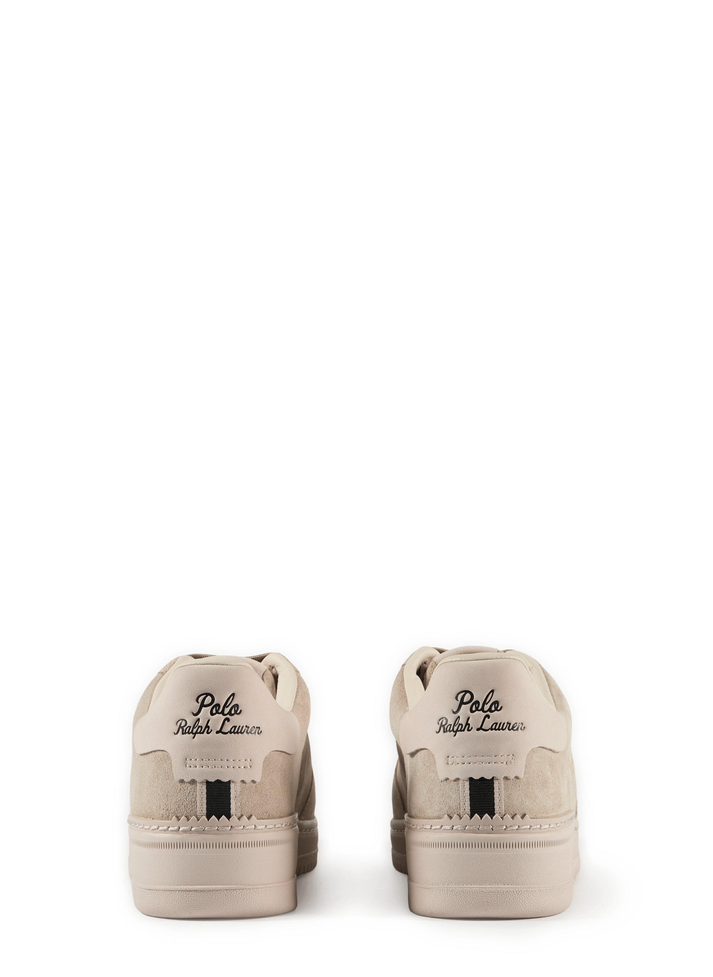 Mixed leather low-top sneakers POLO RALPH LAUREN Beige