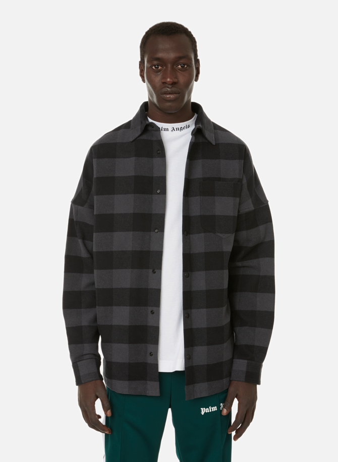 PALM ANGELS oversized checked cotton overshirt