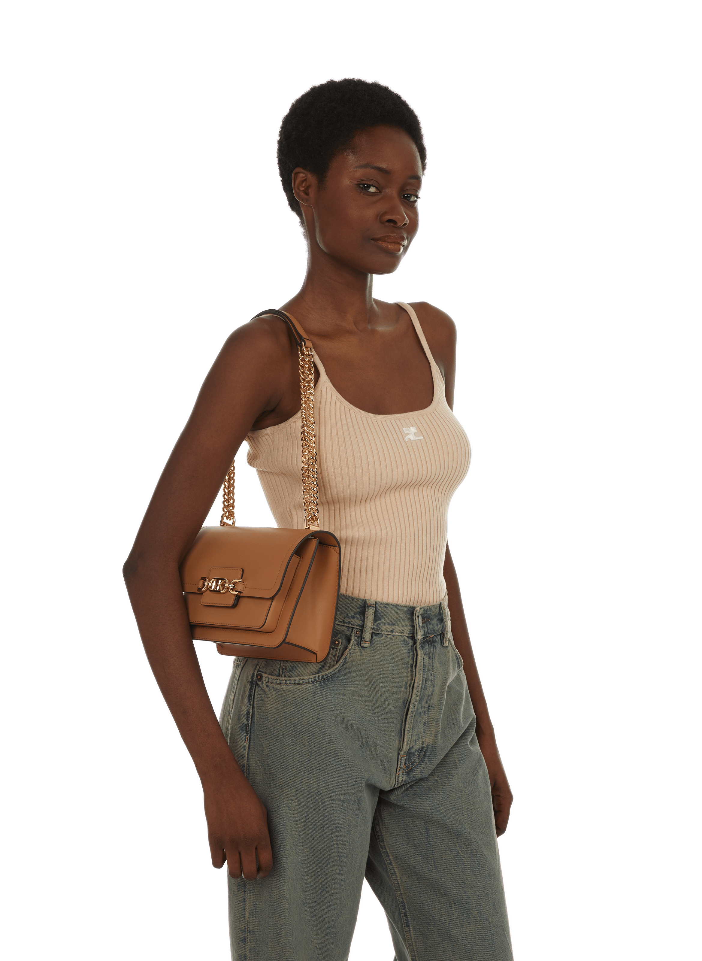 Leather bag MICHAEL KORS Beige