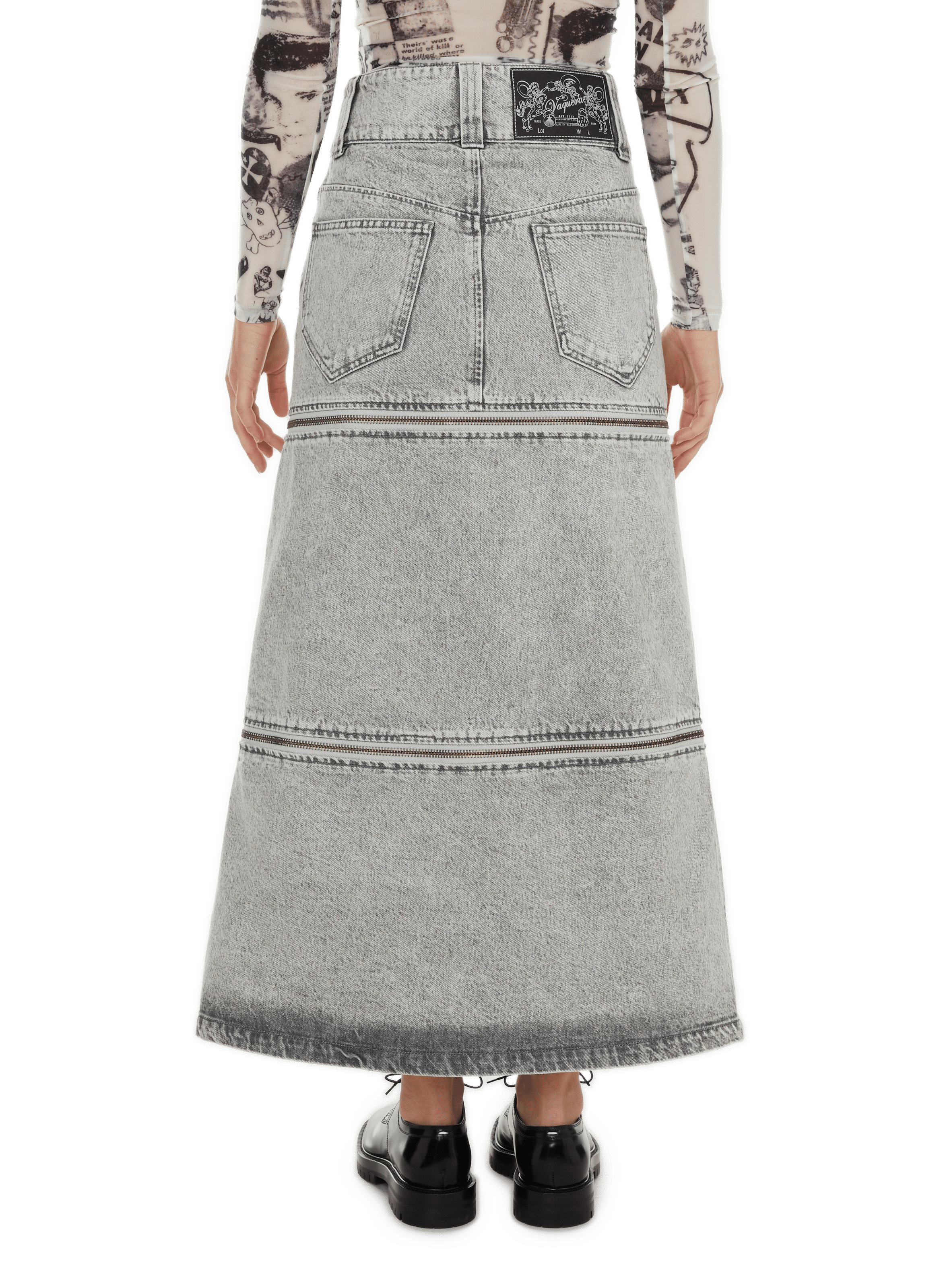 Skirt with slit  VAQUERA Grey