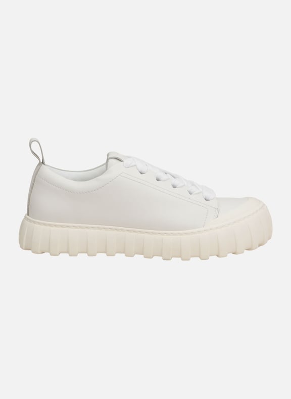 Baskets cuir tempo basses unisexe Blanc by AMI PARIS AMI PARIS Baskets cuir tempo basses unisexe Blanc