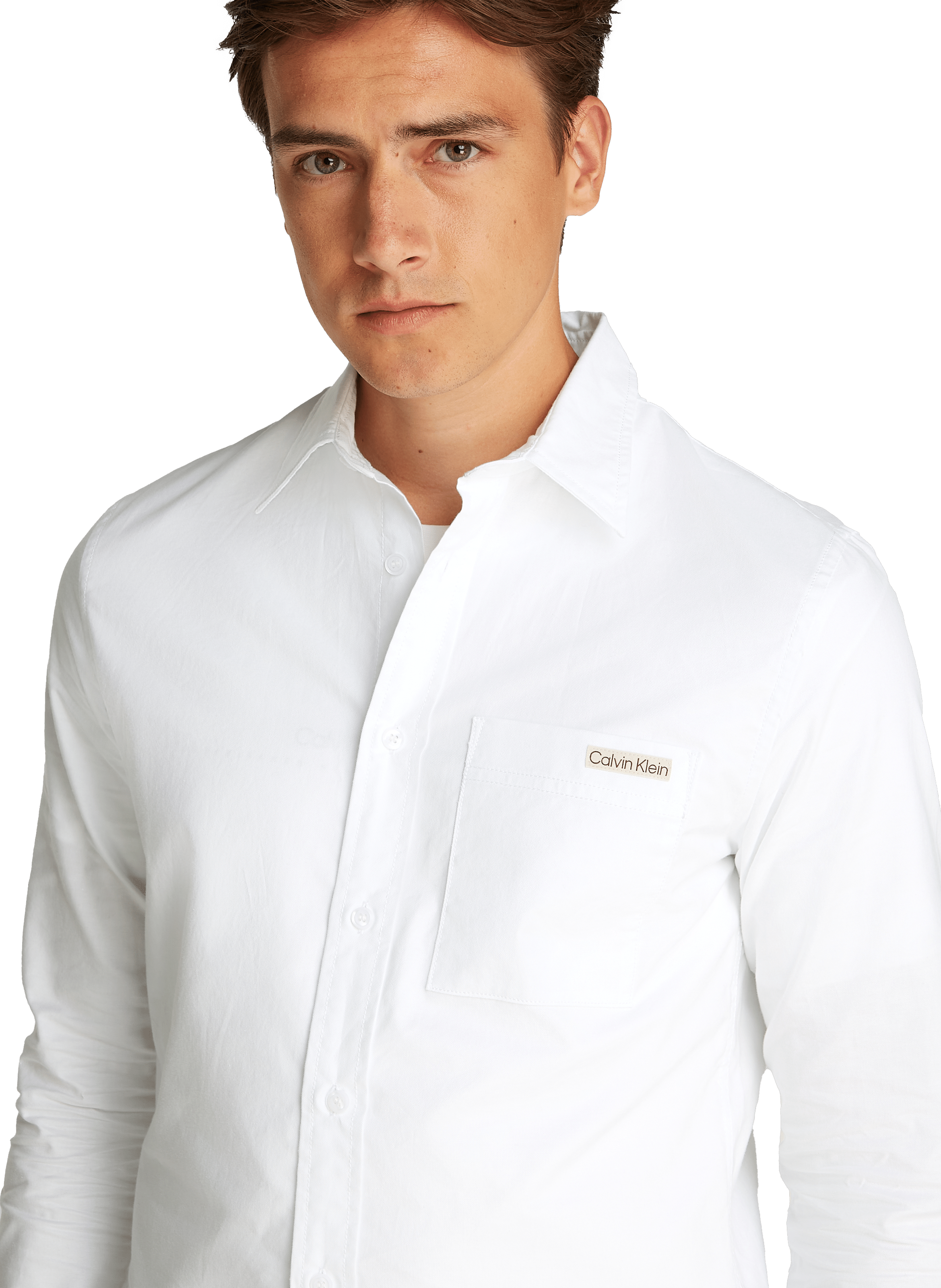 Chemise droite en coton CALVIN KLEIN Blanc