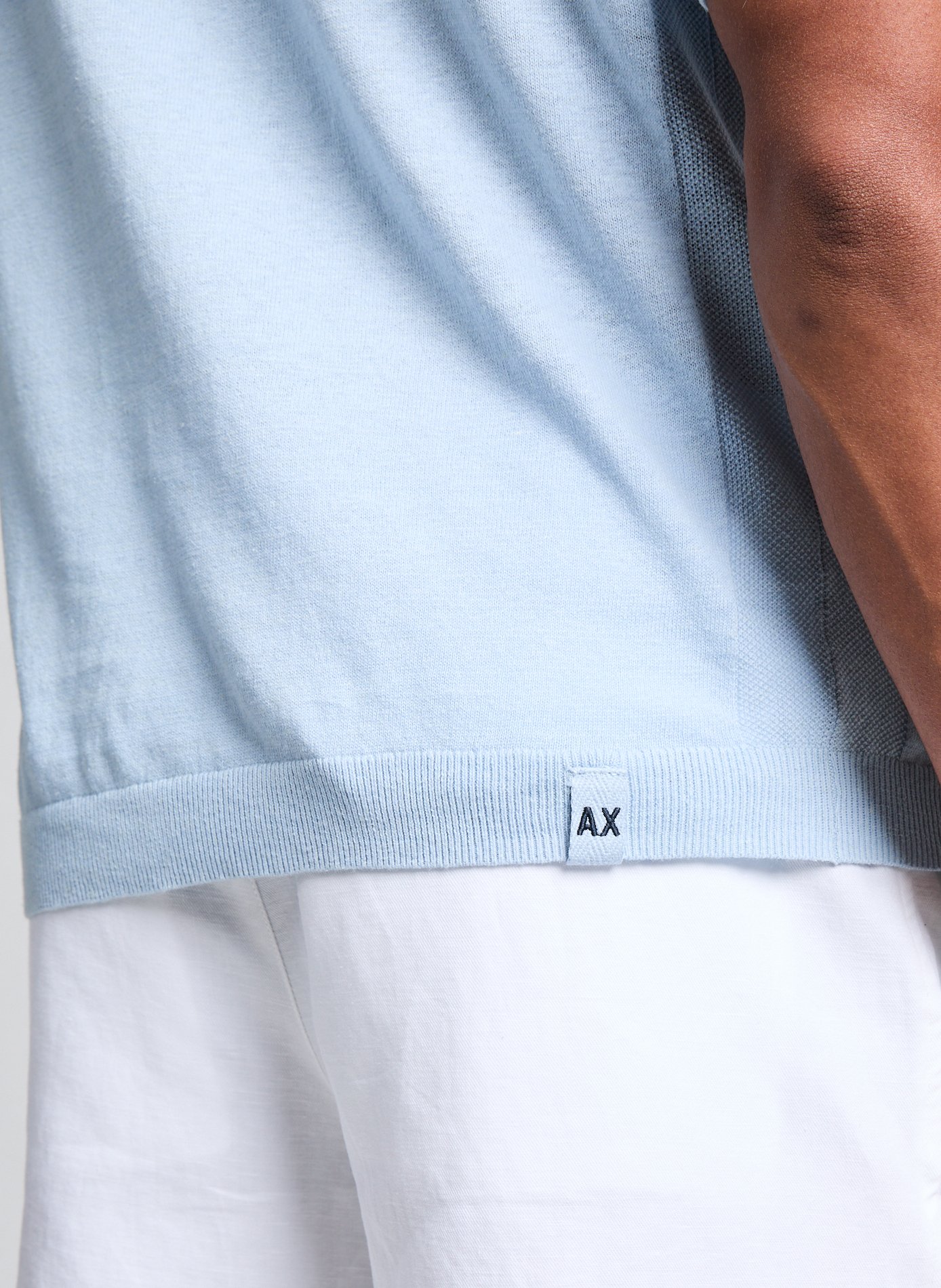 Linen and cotton polo shirt ARMANI EXCHANGE Blue