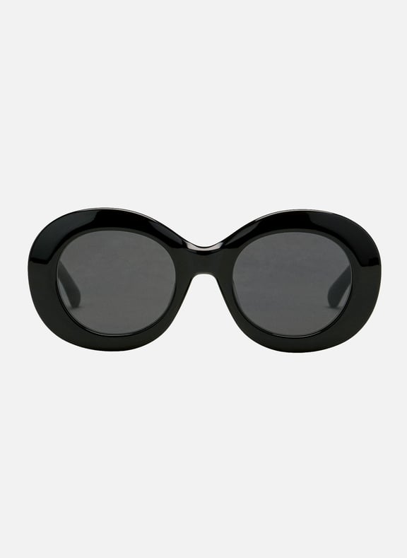 Lunettes de soleil rondes ami de coeur unisexes Noir by AMI PARIS AMI PARIS Lunettes de soleil rondes ami de coeur unisexes Noir