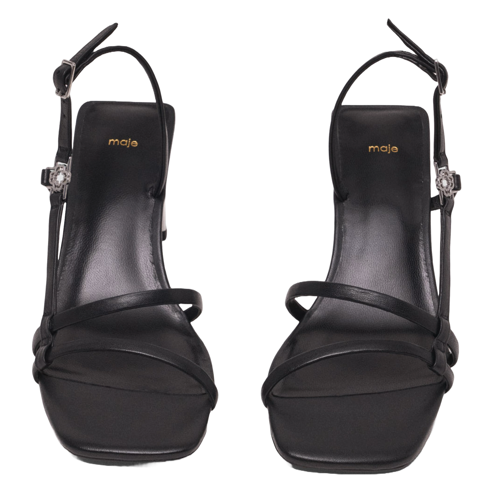 Sandales hautes en cuir MAJE Noir