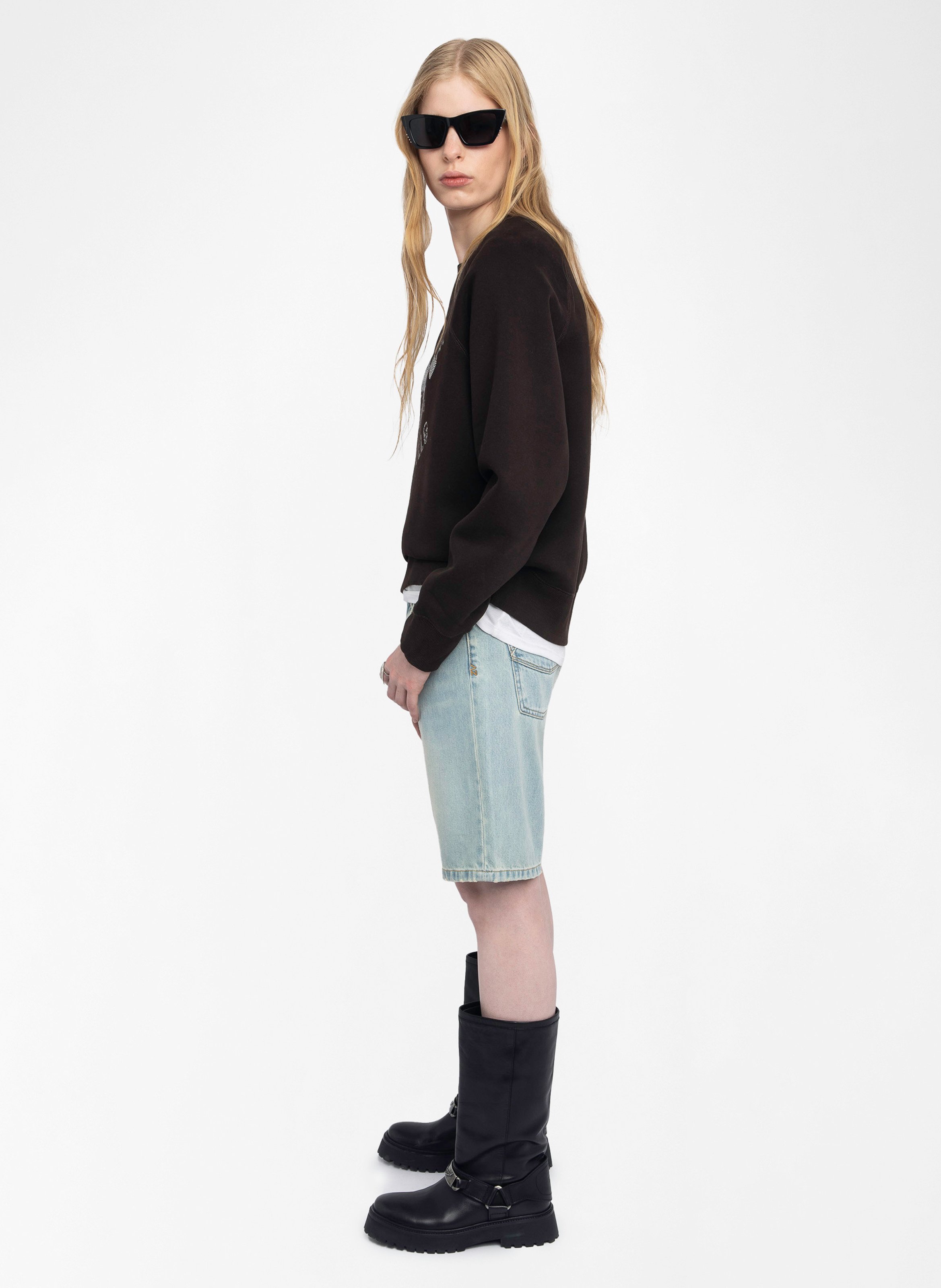 Sweat ample avec print strass upper ZADIG&VOLTAIRE Marron