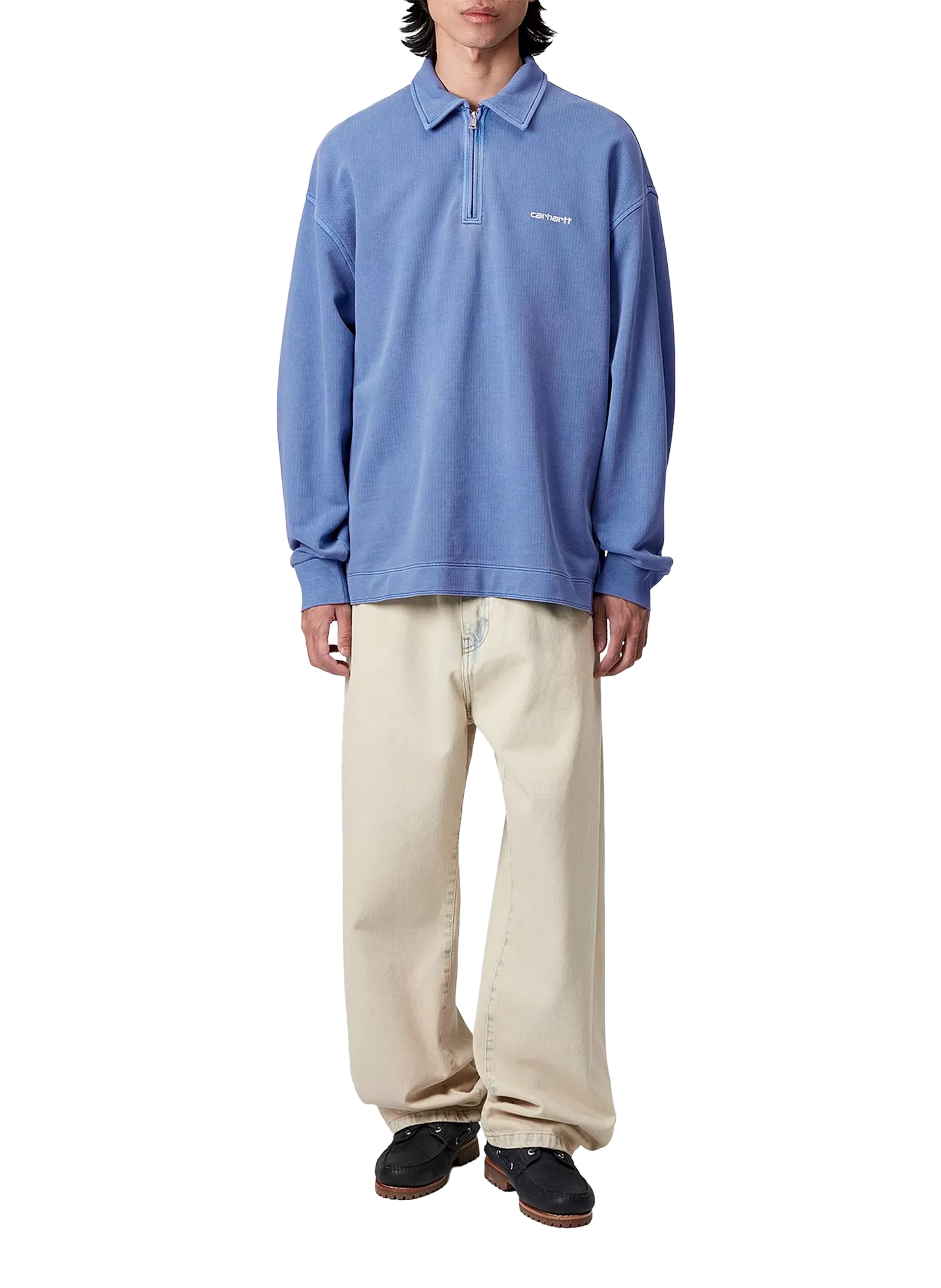 Oversized cotton piqué sweater CARHARTT WIP Blue