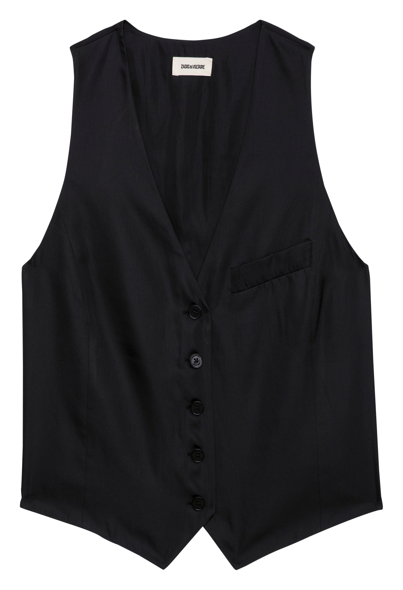 Gilet de costume col v en satin emaux ZADIG&VOLTAIRE Noir