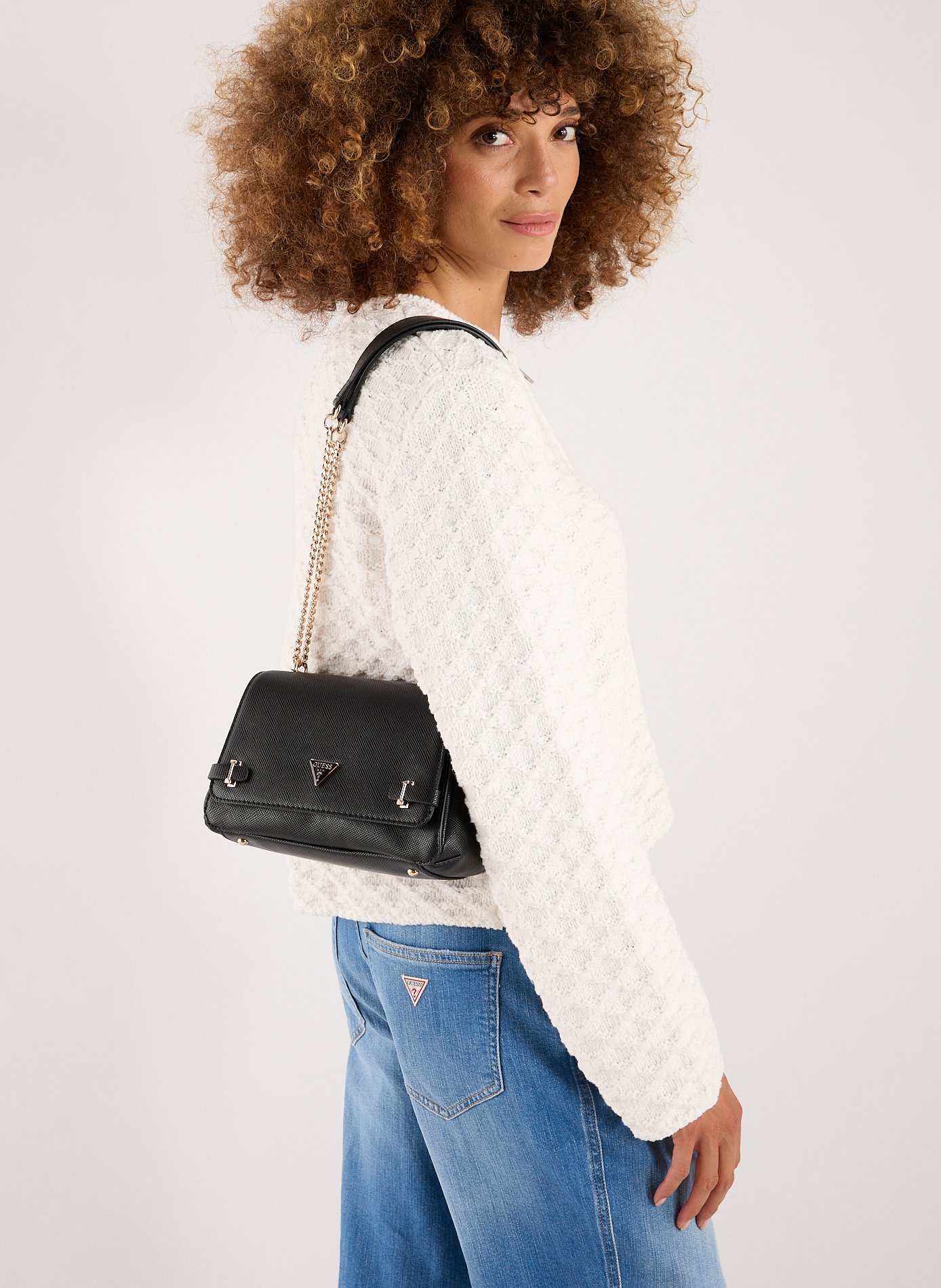 Plain shoulder bag GUESS Black