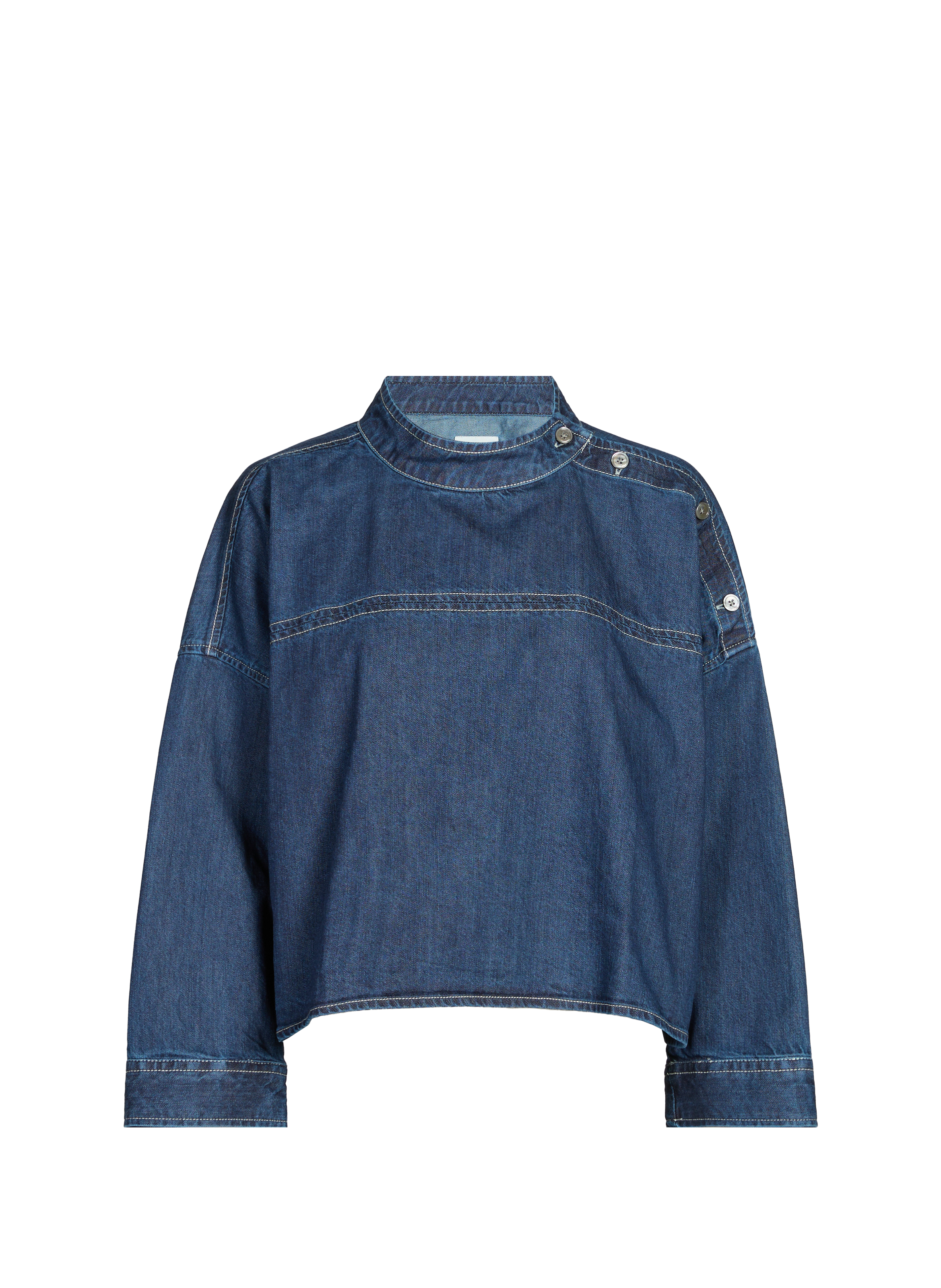 Blouse boutonnée en denim coton BELLEROSE Bleu