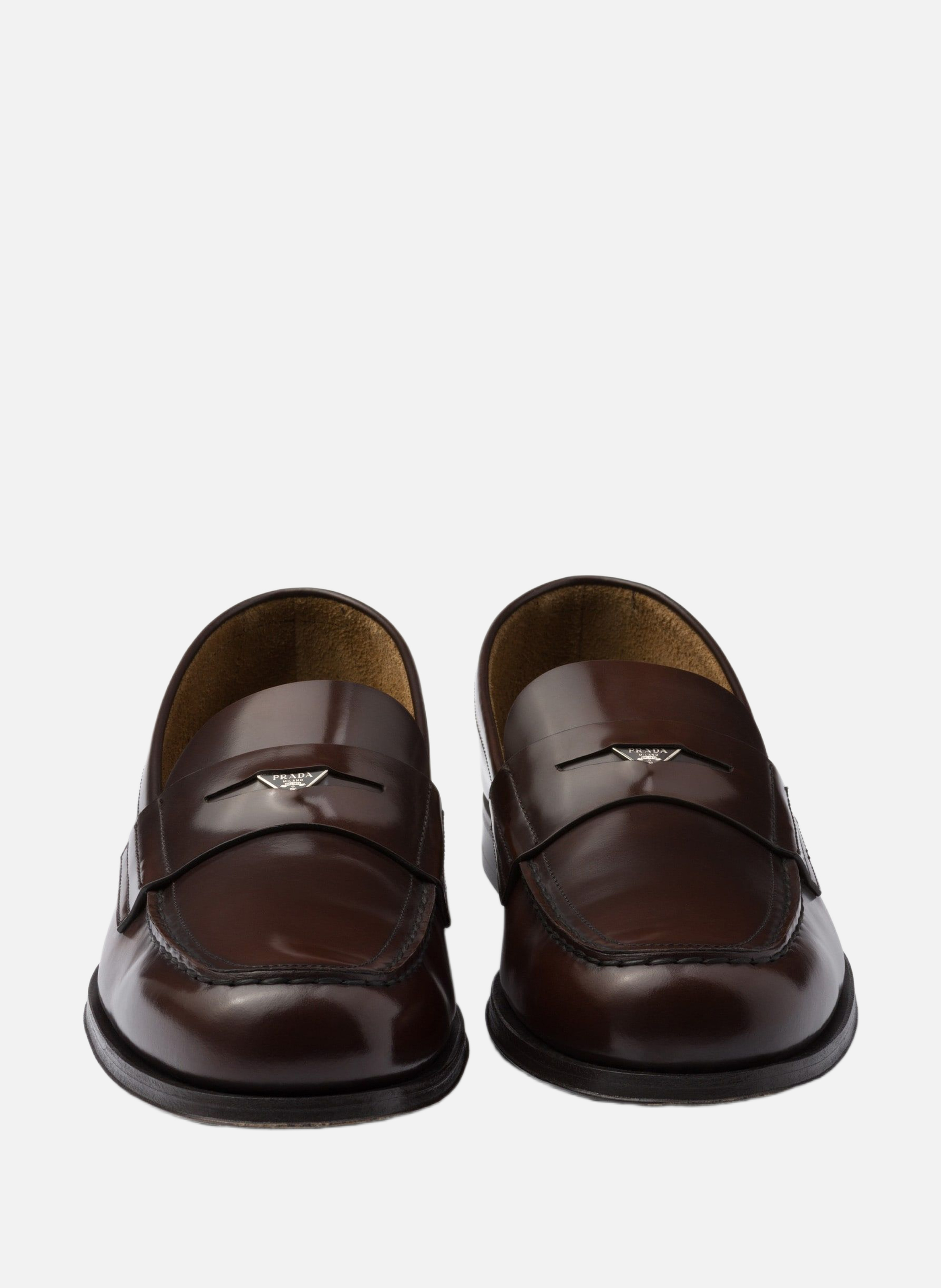 Mocassins en cuir brossé PRADA Marron