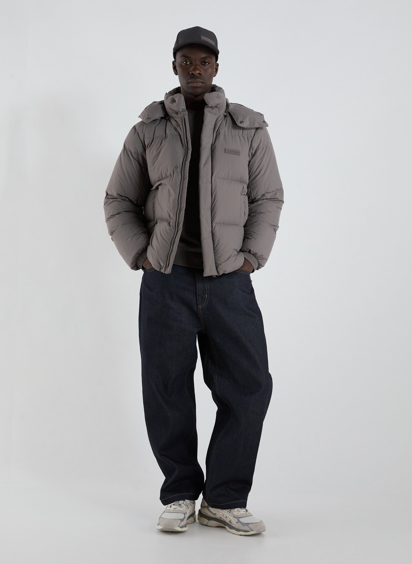 Hooded padded jacket ARMANI EXCHANGE Brown