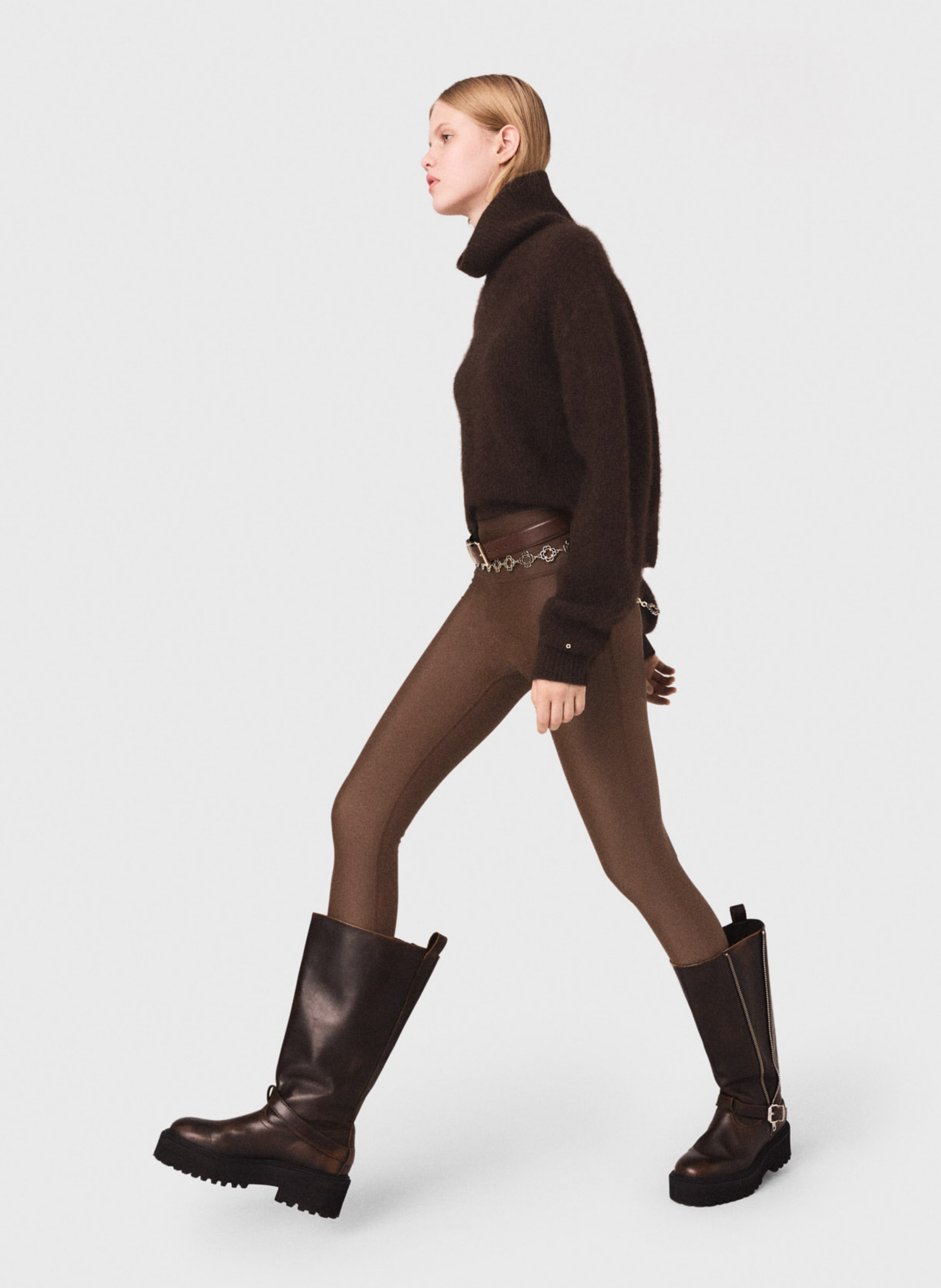 Legging de yoga MAJE Marron