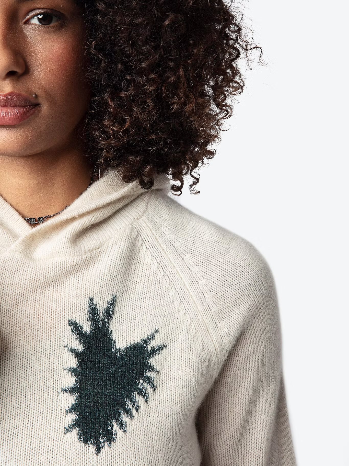 Sweat à capuche en cachemire moony ZADIG&VOLTAIRE Blanc