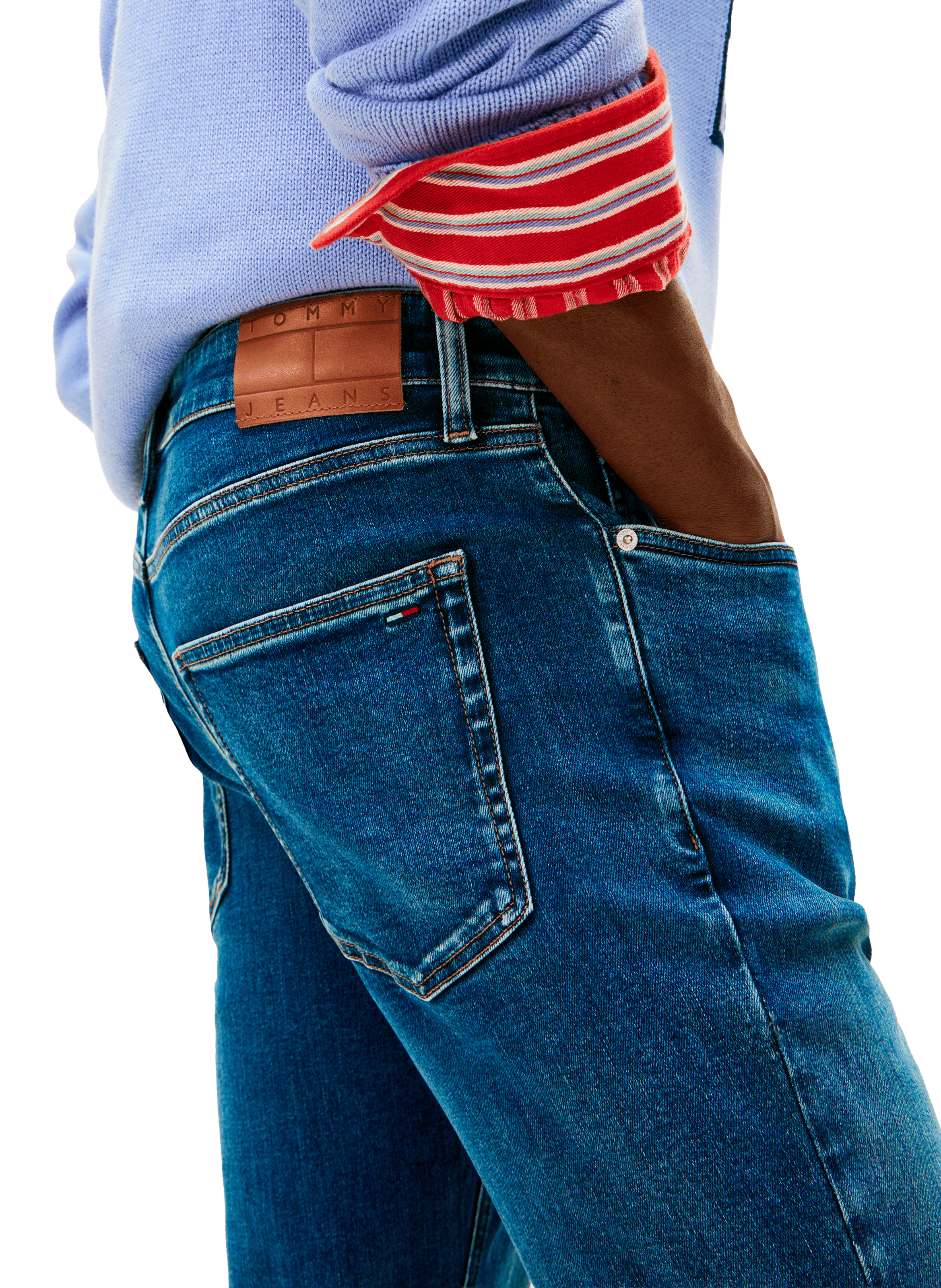 Jean coupe slim en coton mélangé TOMMY HILFIGER Bleu