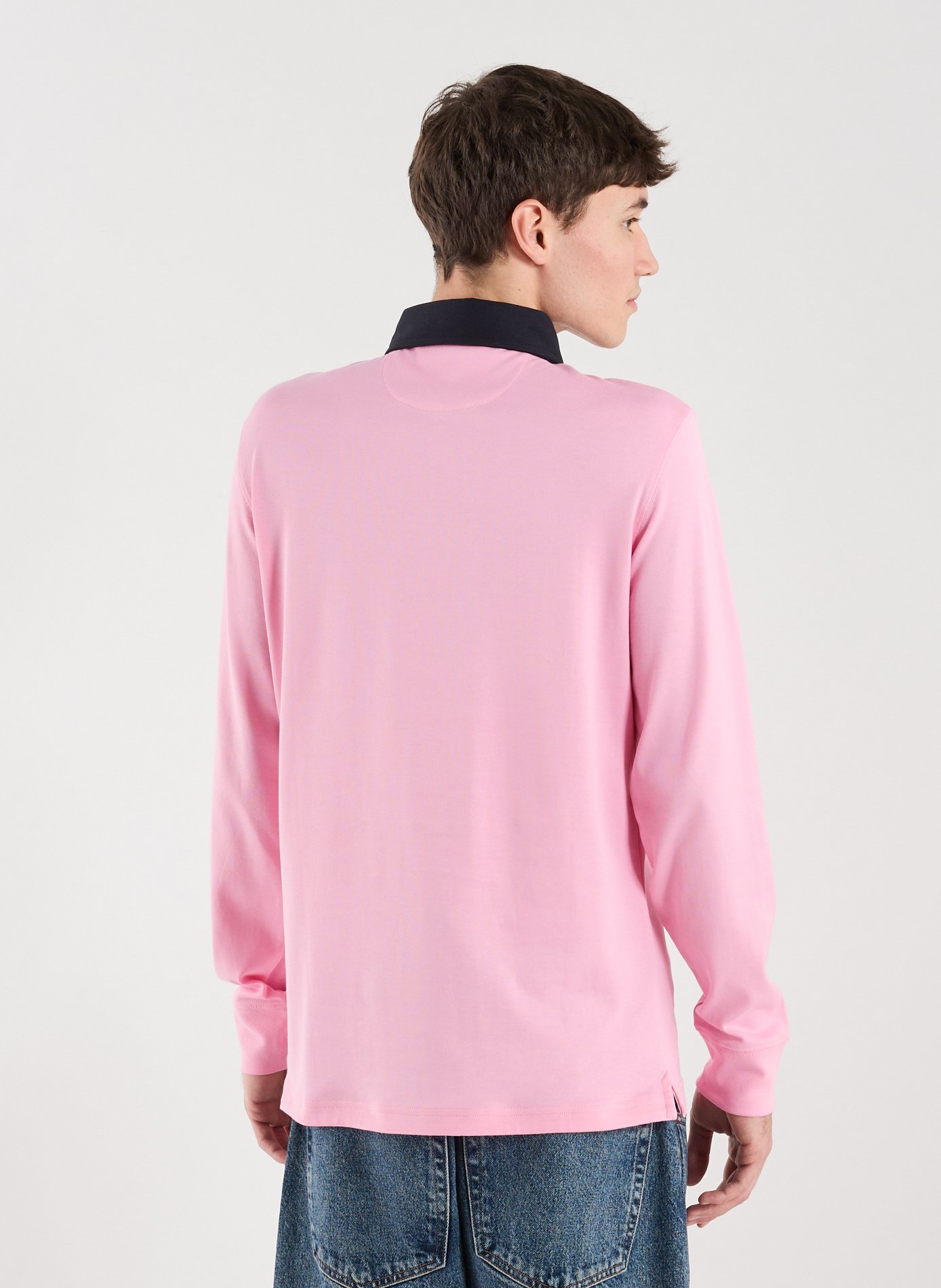 Long-sleeve cotton Polo shirt EDEN PARK Pink