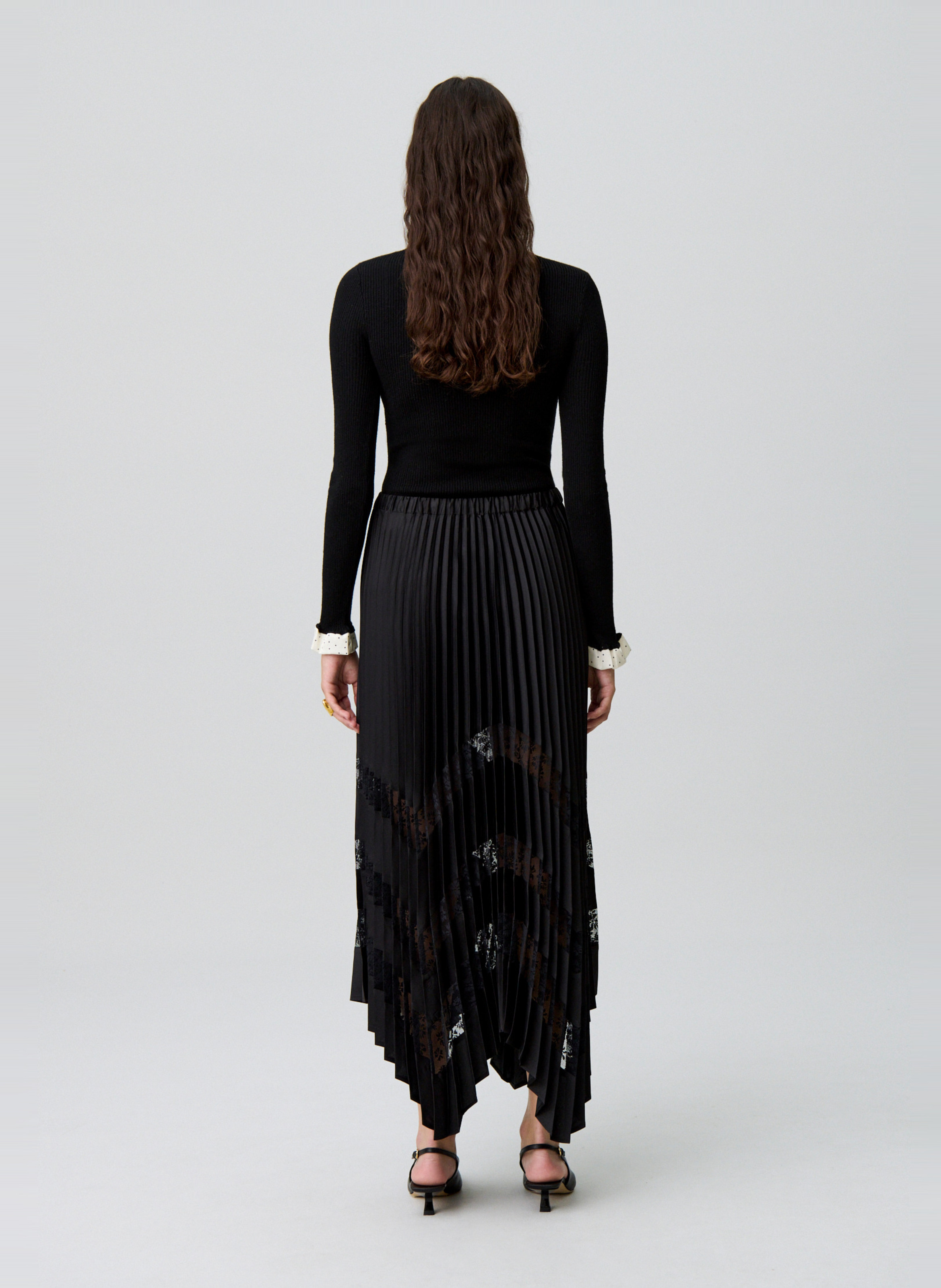 Jupe longue plissée solabelle CLAUDIE PIERLOT Noir