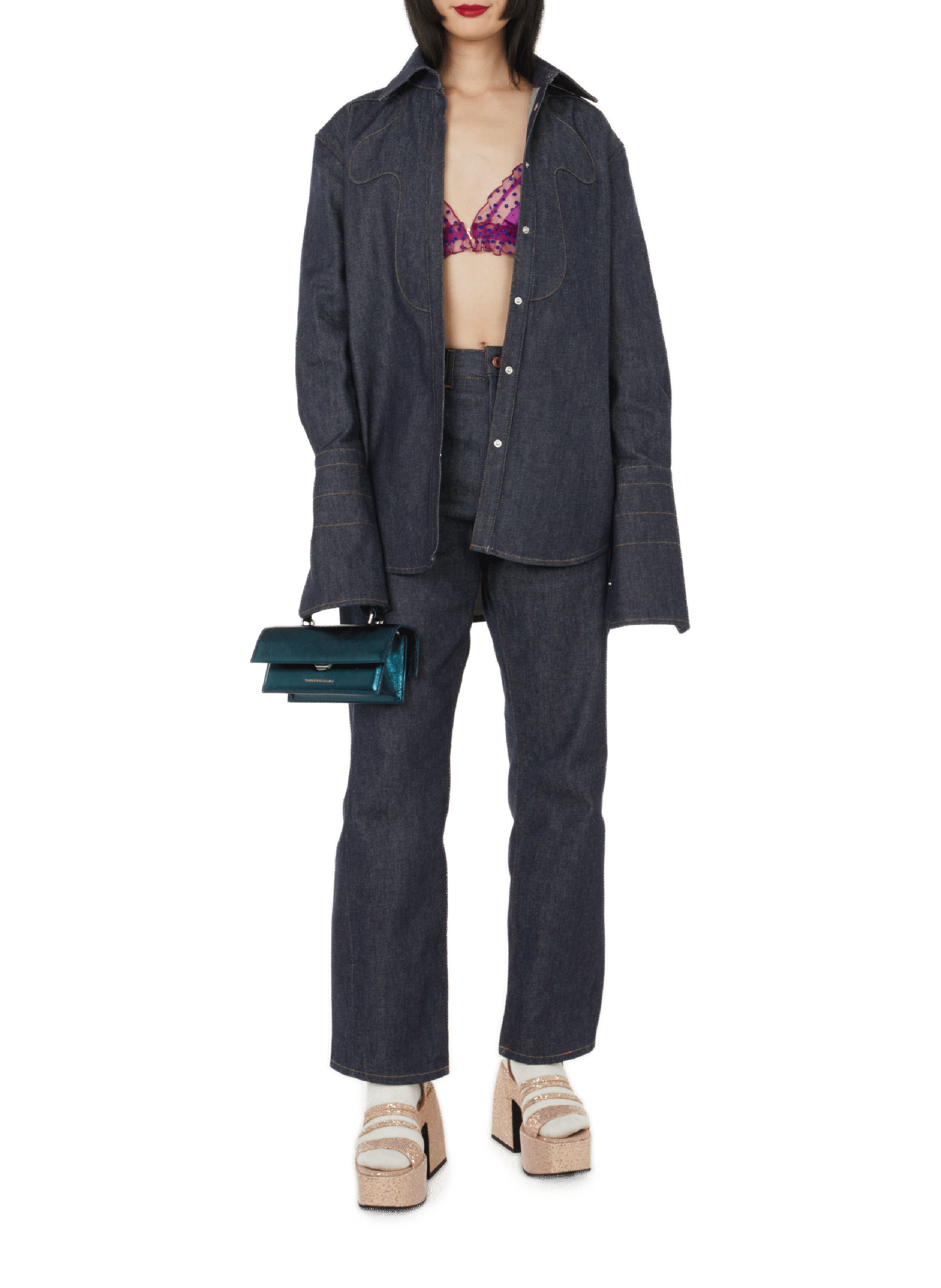 Organic cotton denim shirt  BITE STUDIOS Blue